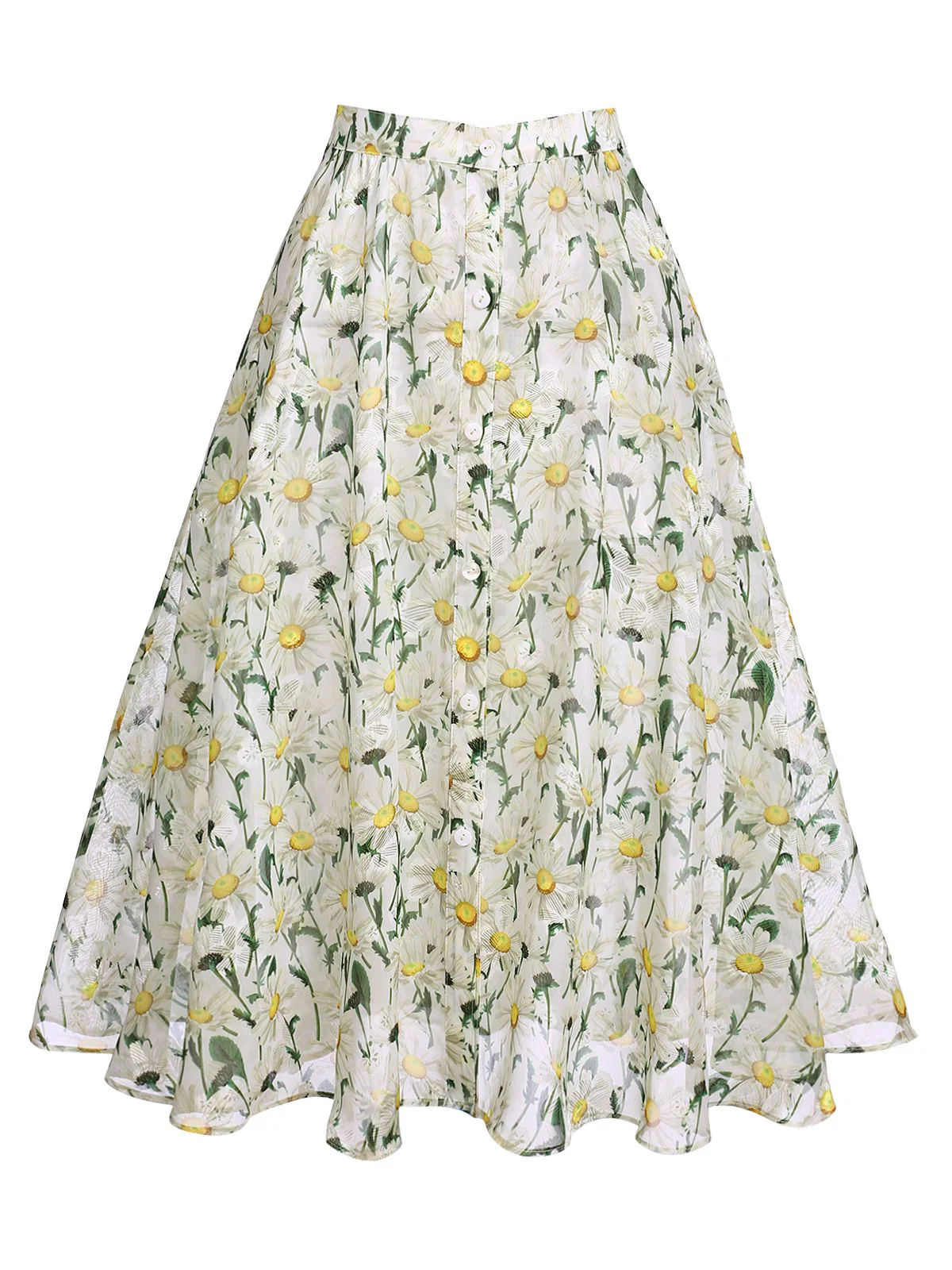 Yellow 1950s Romper & White Floral Skirt - Image 8