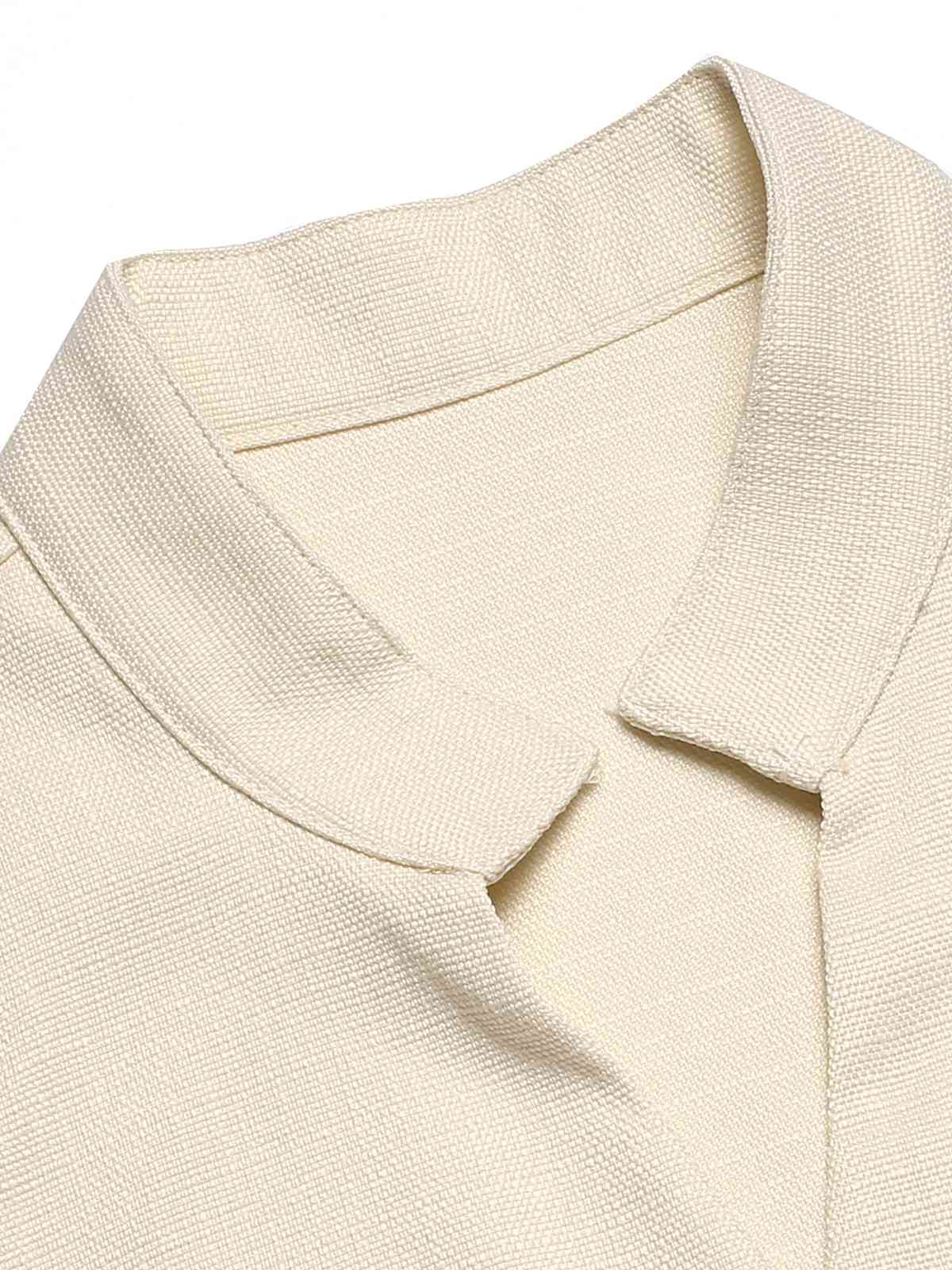 2PCS 1960s Beige Buttoned Vest Top & Pocket Wide Leg Pants - Image 10