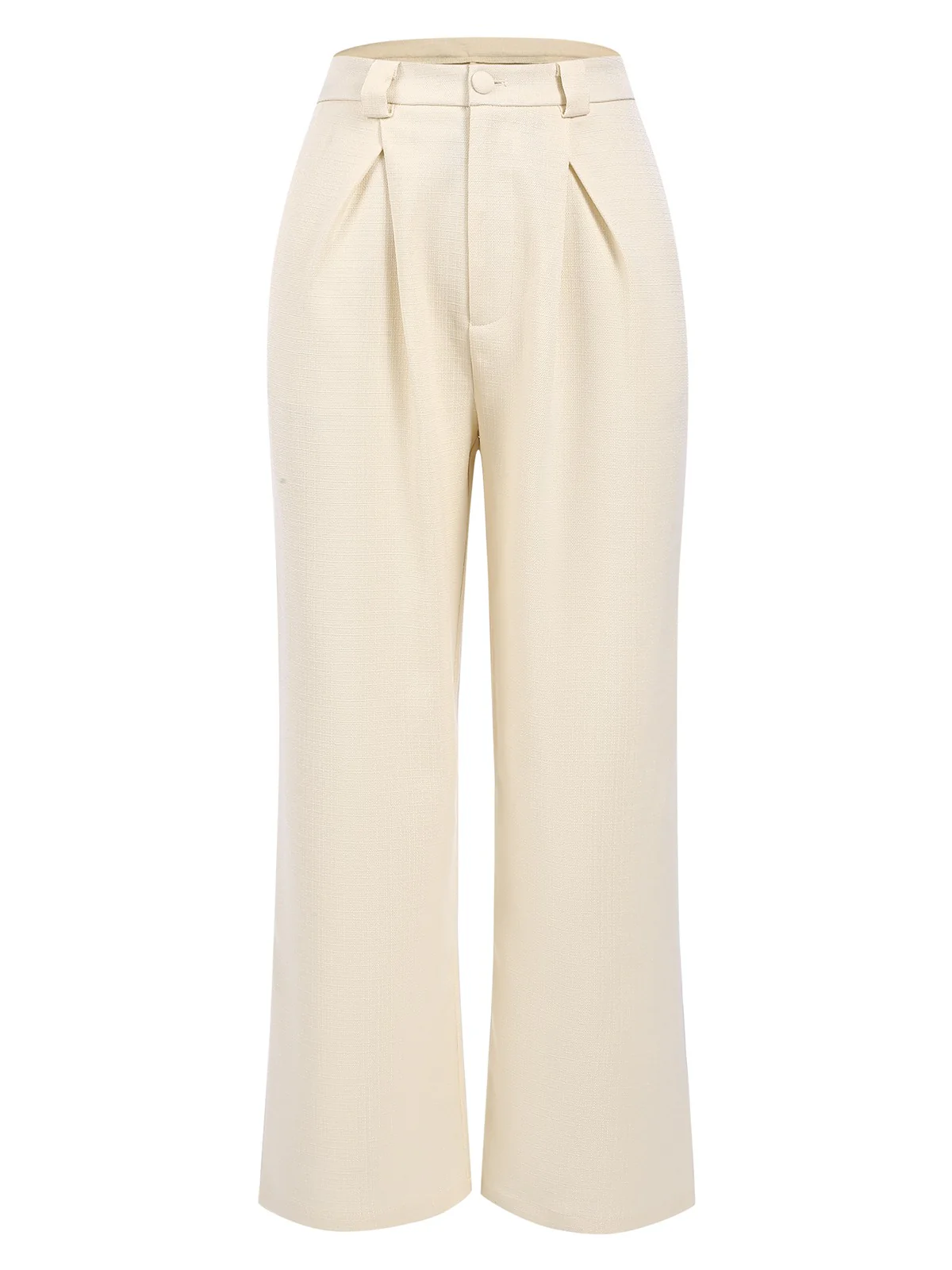 2PCS 1960s Beige Buttoned Vest Top & Pocket Wide Leg Pants - Image 7