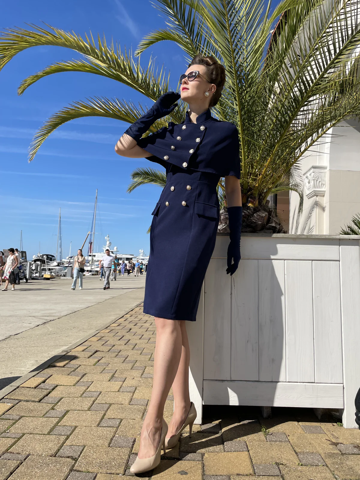 2PCS 1960s Button Work Pencil Dress - Image 12