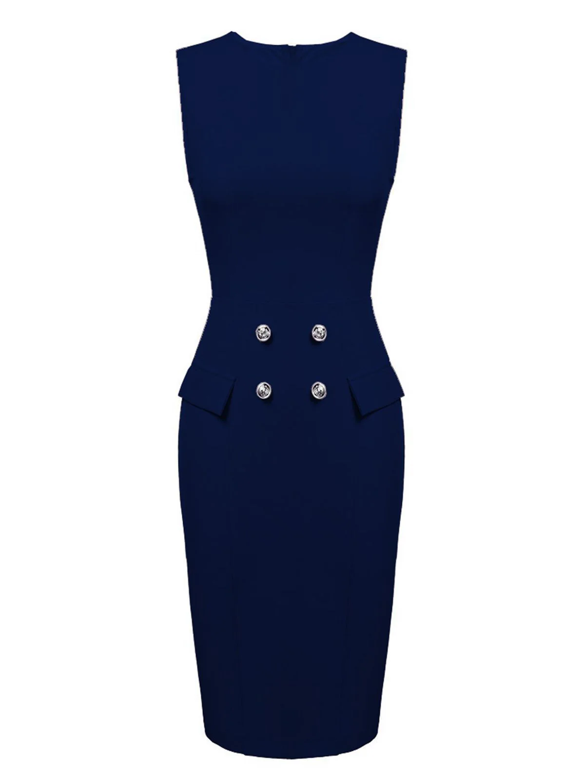 2PCS 1960s Button Work Pencil Dress - Image 5