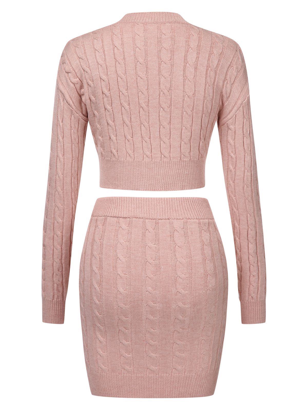 2PCS 1960s Knitted Cropped Sweater & Skirt - Image 9