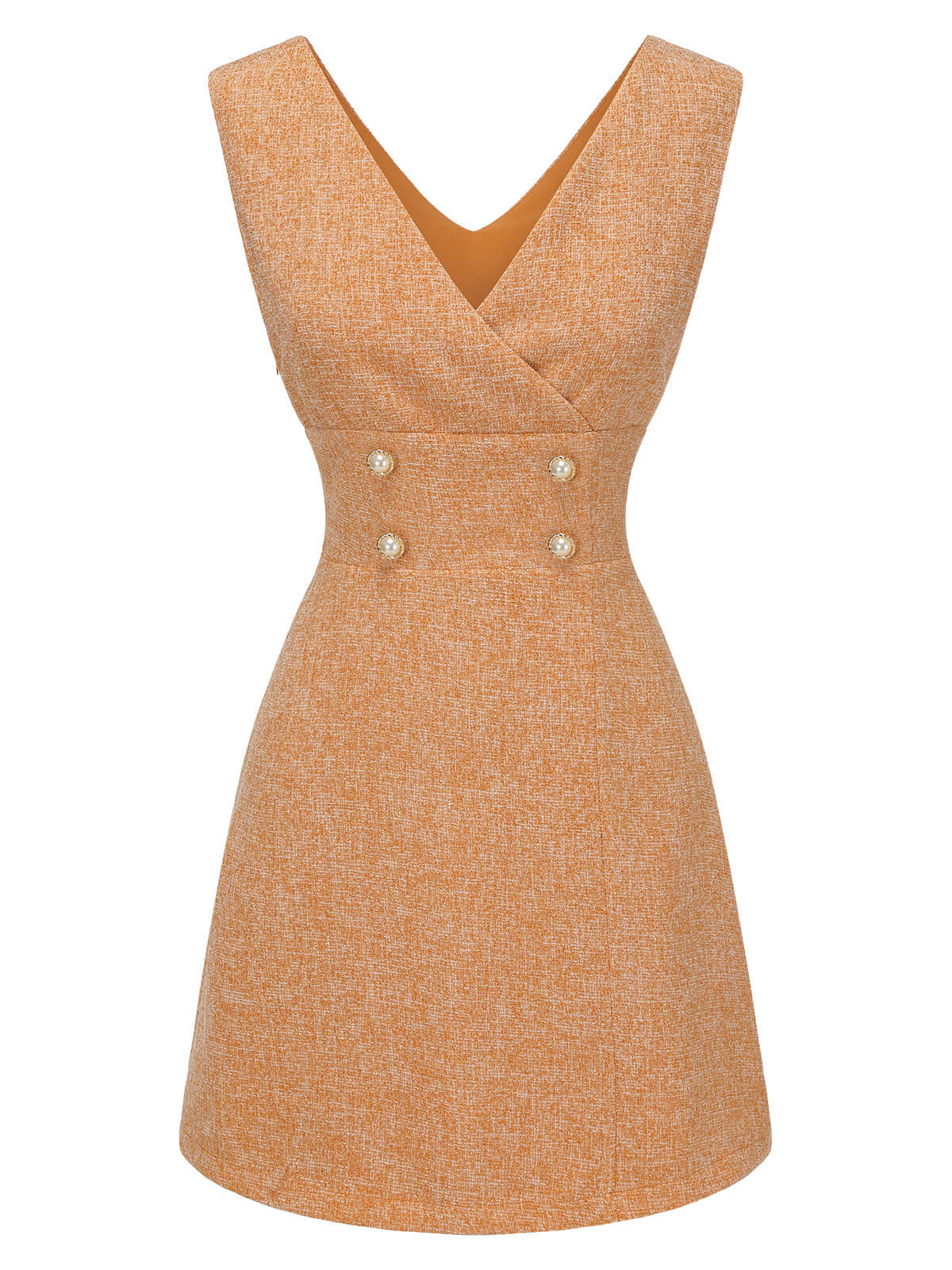 2PCS 1960s Orange Blouse & Tweed Mini Dress - Image 6