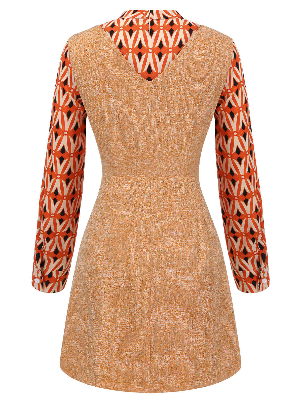 2PCS 1960s Orange Blouse & Tweed Mini Dress - Image 4