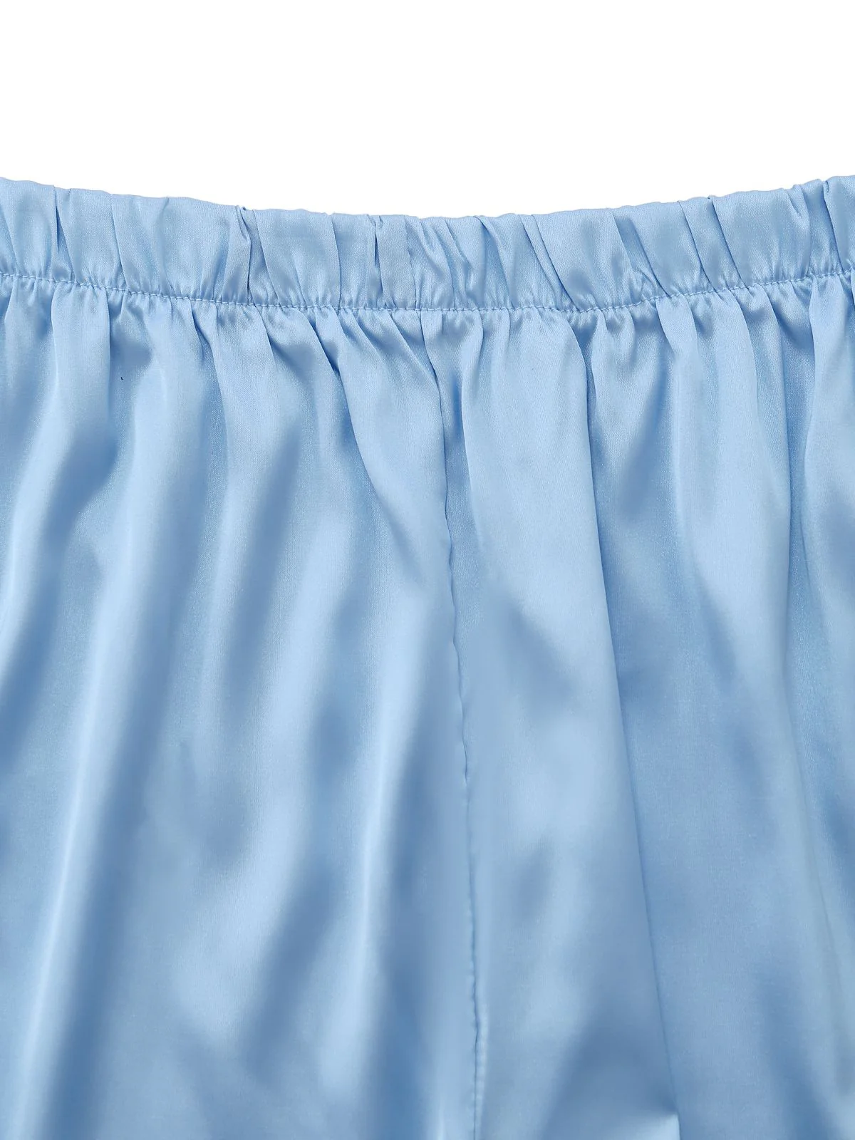2PCS 1960s Satin Tie-Front Crop Top & Shorts - Image 5