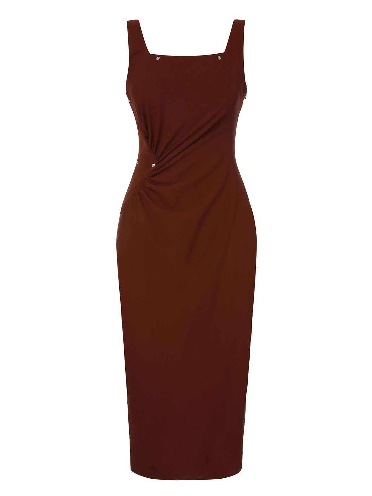 2PCS 1960s Solid Bodycon Dress & Floral Outwear - Image 5