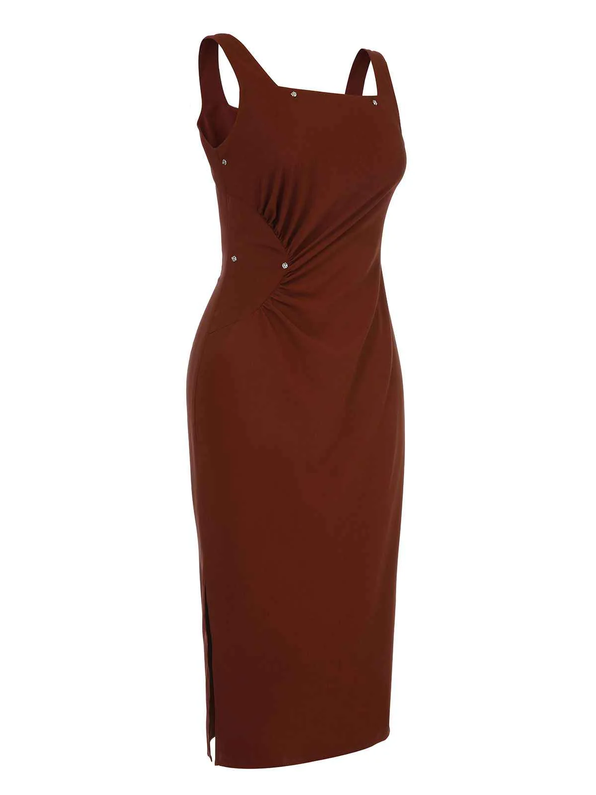 2PCS 1960s Solid Bodycon Dress & Floral Outwear - Image 6