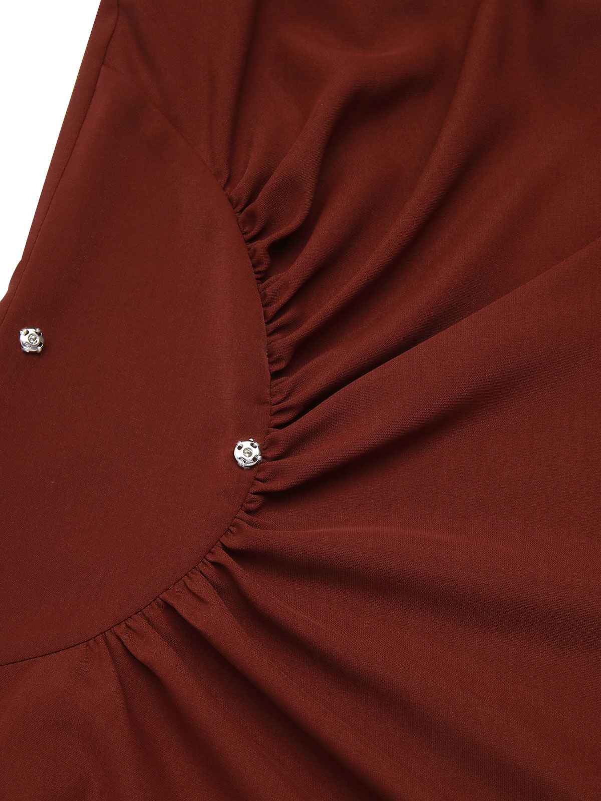 2PCS 1960s Solid Bodycon Dress & Floral Outwear - Image 7