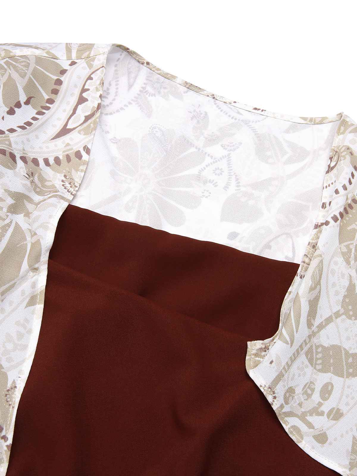 2PCS 1960s Solid Bodycon Dress & Floral Outwear - Image 9
