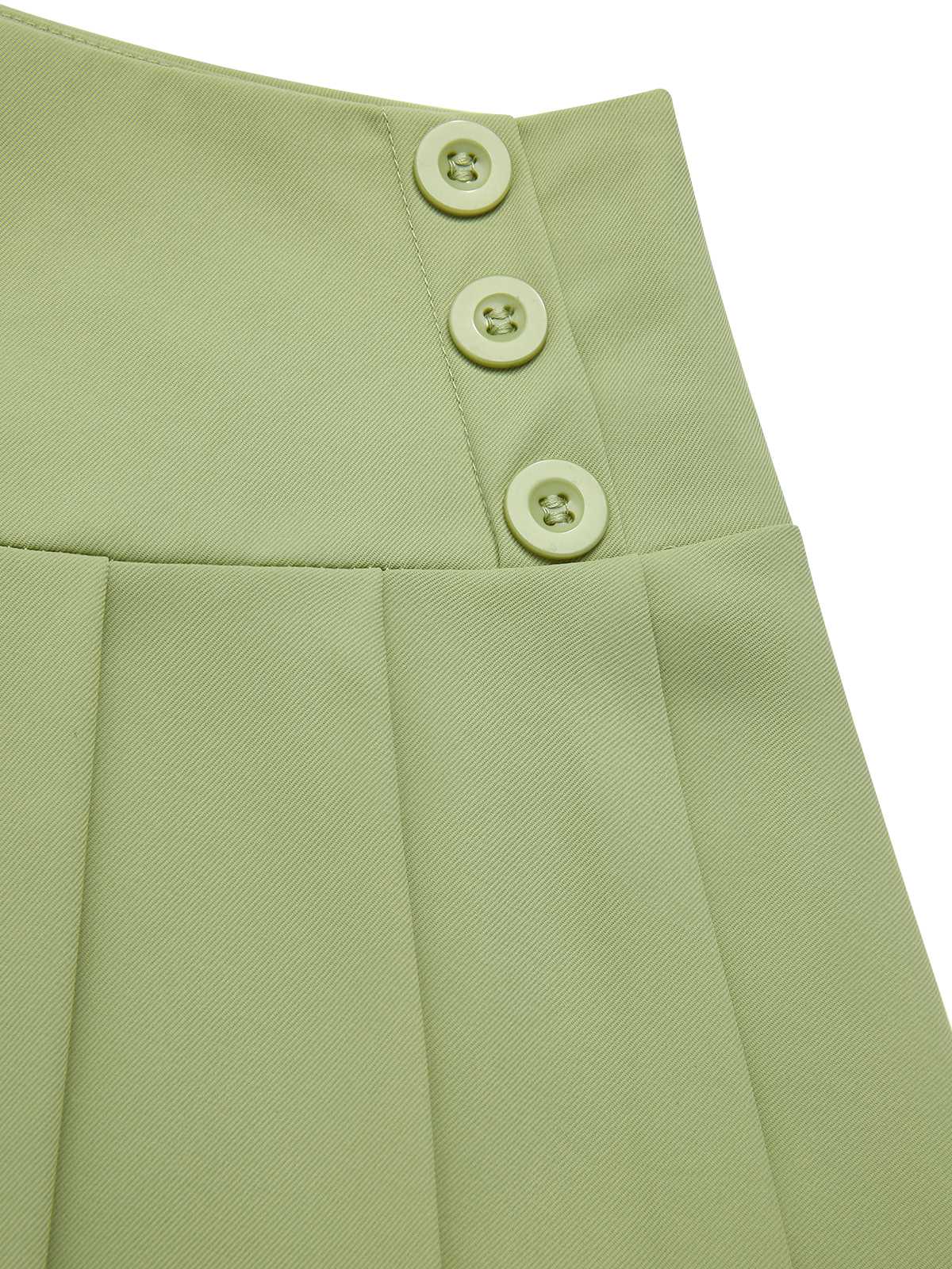 2PCS 1960s Solid Buttons Vest & Pleated Skirt - Image 5