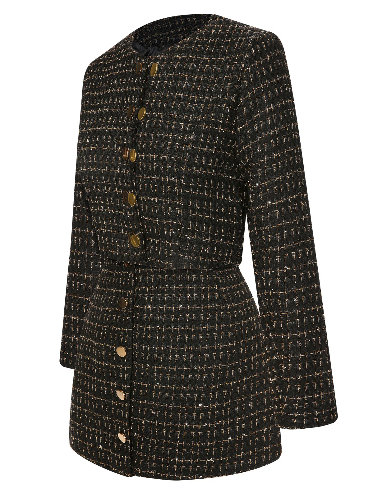 2PCS 1960s Tweed Cropped Coat & A-Line Skirt - Image 9