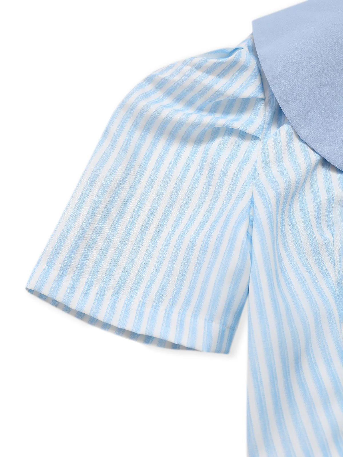 2PCS 1960s Vertical Stripes Peter Pan Collar Blouse & Skirt - Image 4