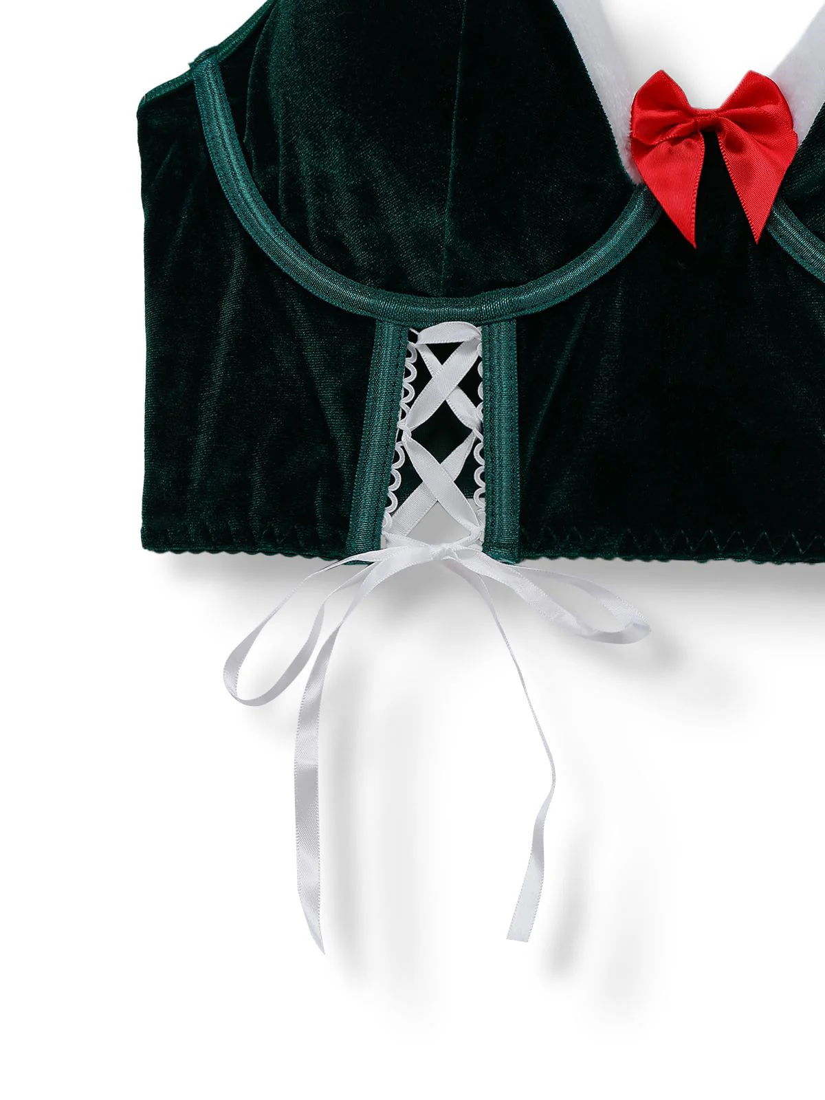 2PCS 1970 Christmas Velvet Top & Skirt Set - Image 4