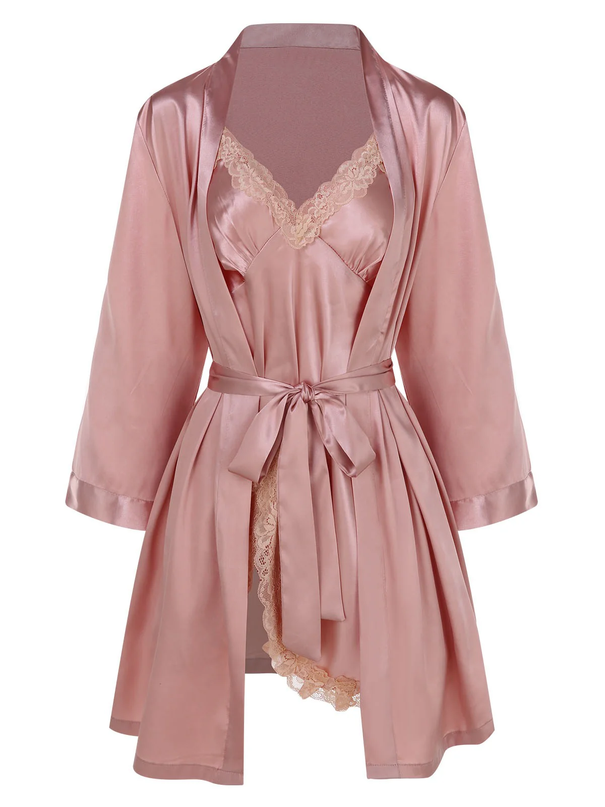 2PCS 1970s Lace Suspender Nightdress & Robe - Image 6