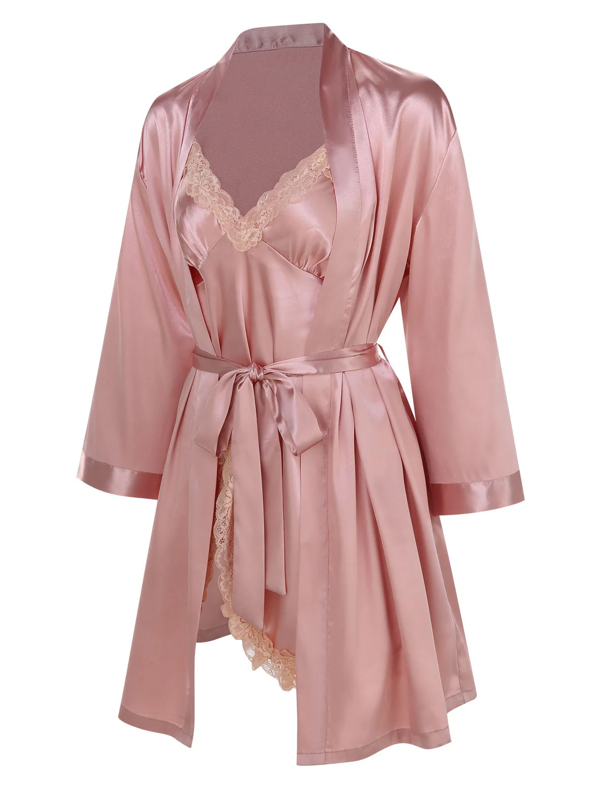 2PCS 1970s Lace Suspender Nightdress & Robe - Image 7