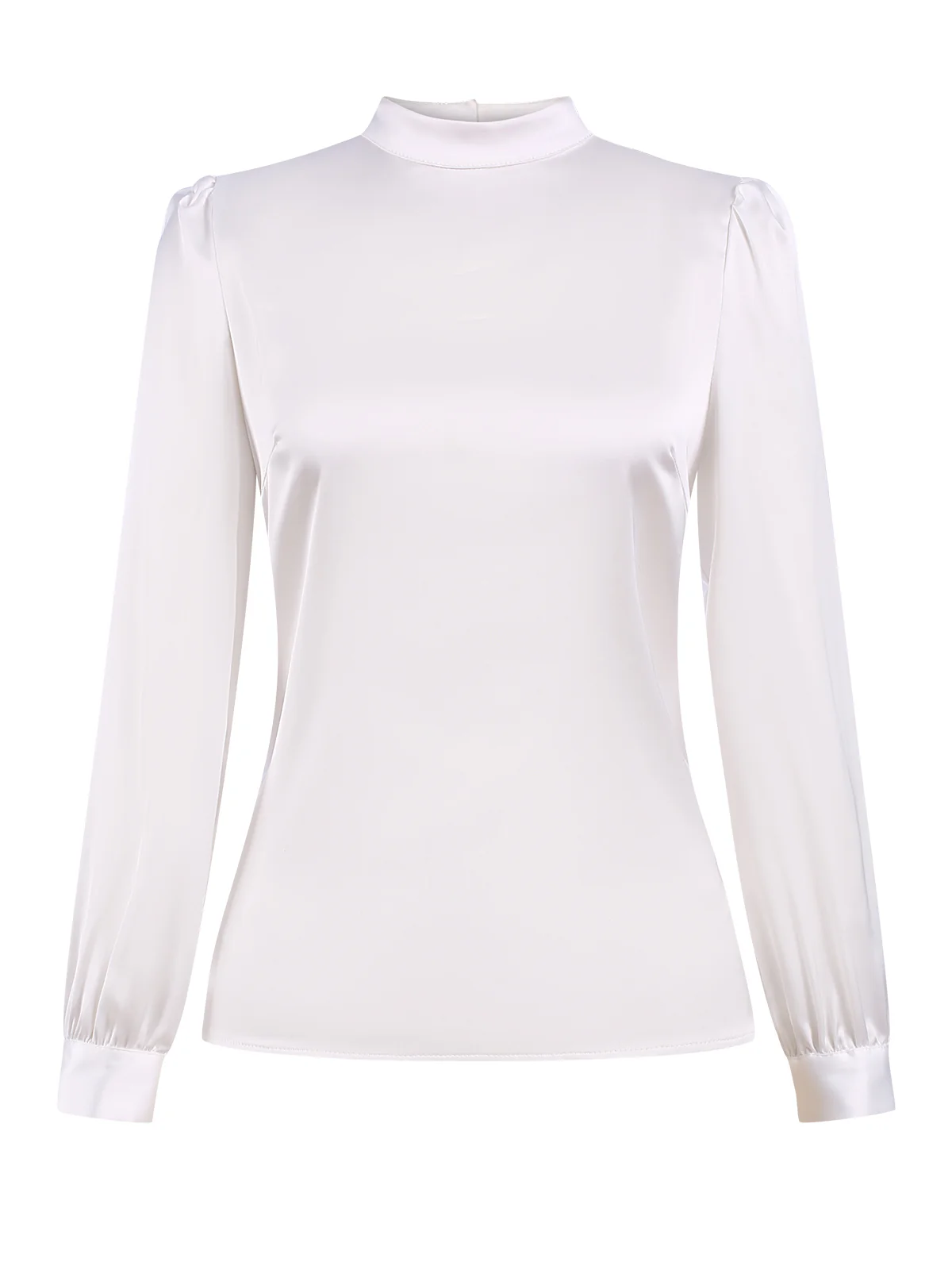 2PCS 1970s Satin High Neck Blouse & Suspender Pants - Image 5