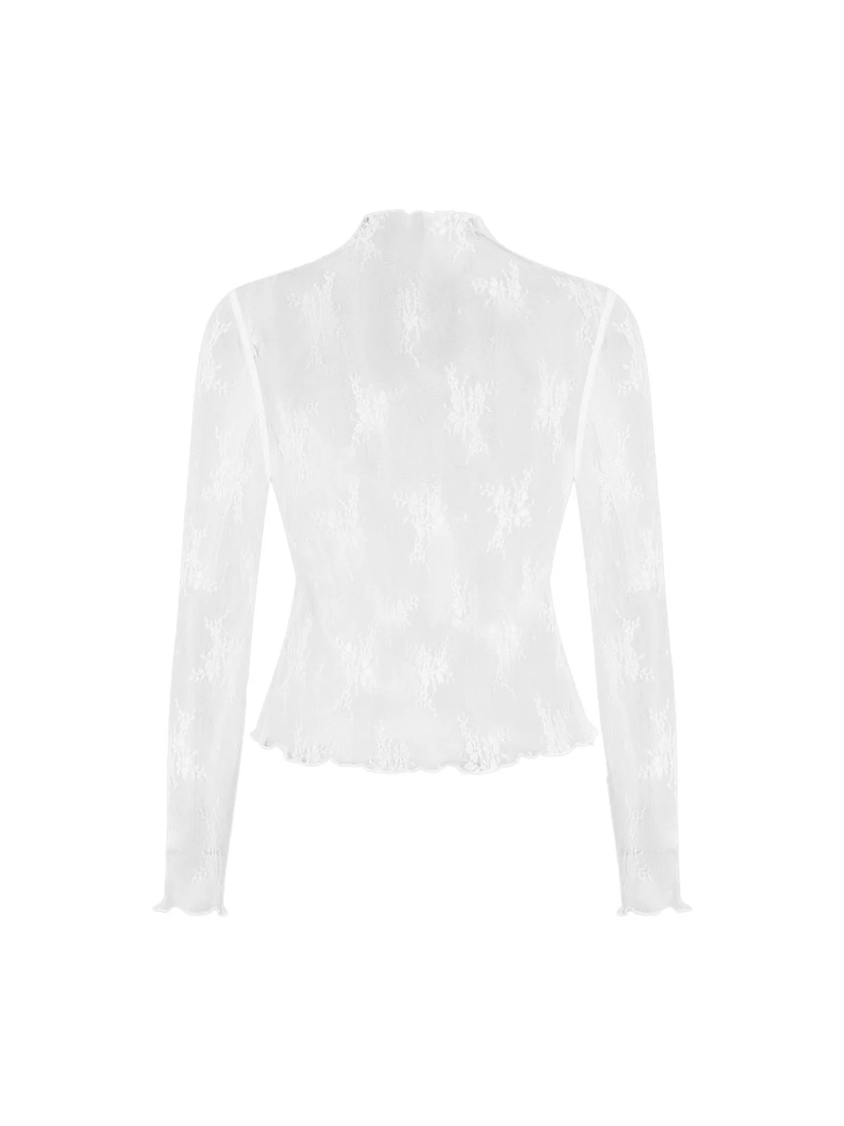 2PCS 1970s Sheer Lace Floral Top & V-Neck Jumpsuit - Image 16