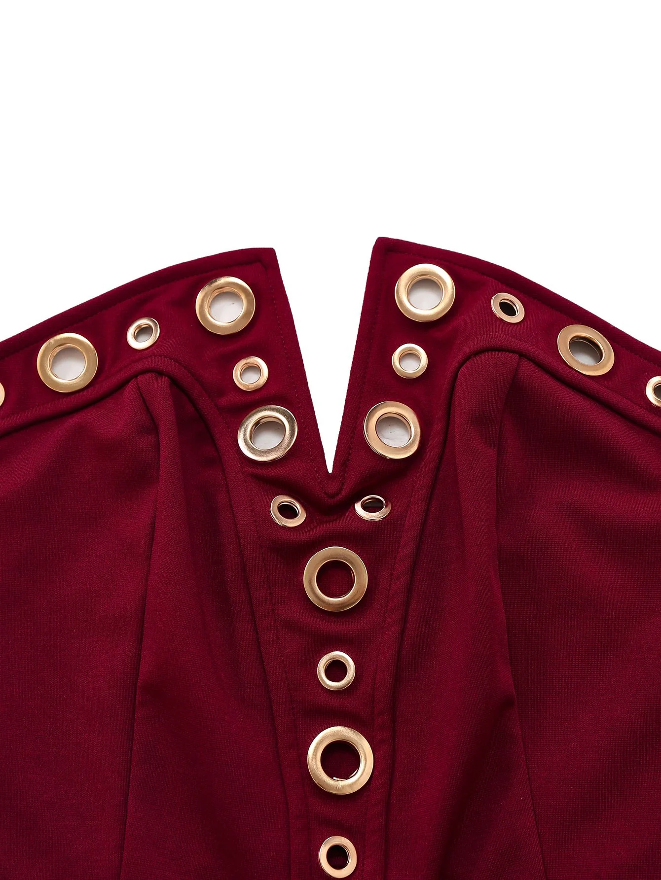 2PCS 1970s Strapless Metal Buckle Punk Top & Pants - Image 4