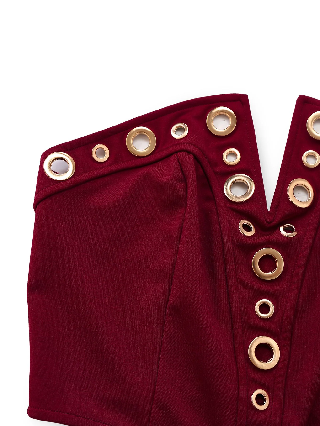 2PCS 1970s Strapless Metal Buckle Punk Top & Pants - Image 5