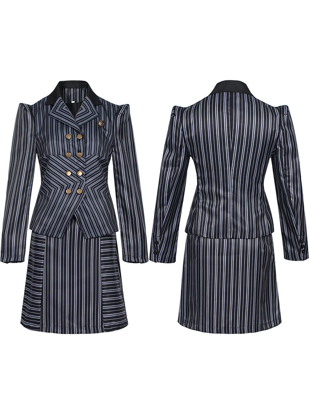 2PCS 1970s Wicked Vertical Striped Top & Patchwork Skirt - Image 4