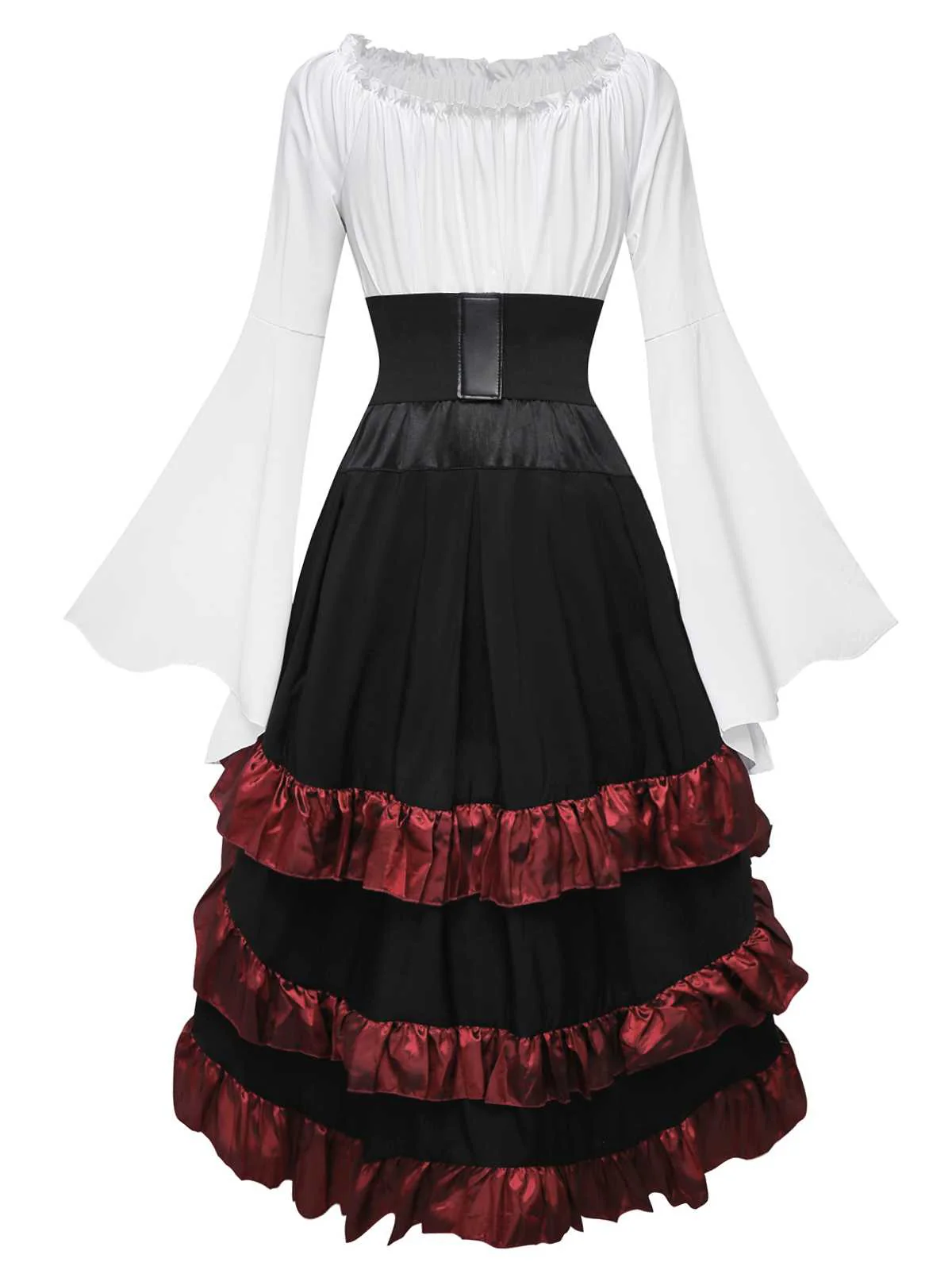 2PCS 1980s Ruffled Halloween Pirate Costume Set - Image 2