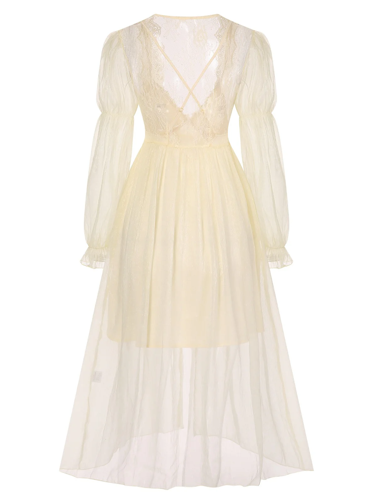 2PCS Apricot 1950s Floral Straps Slit Nightgown & Robe - Image 6