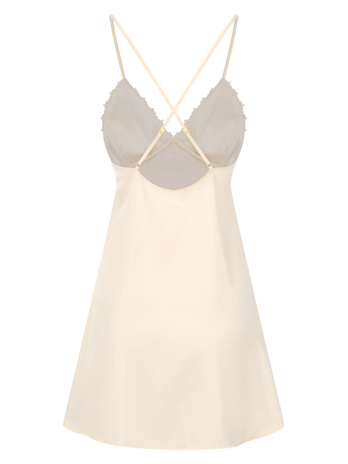 2PCS Apricot 1950s Floral Straps Slit Nightgown & Robe - Image 8