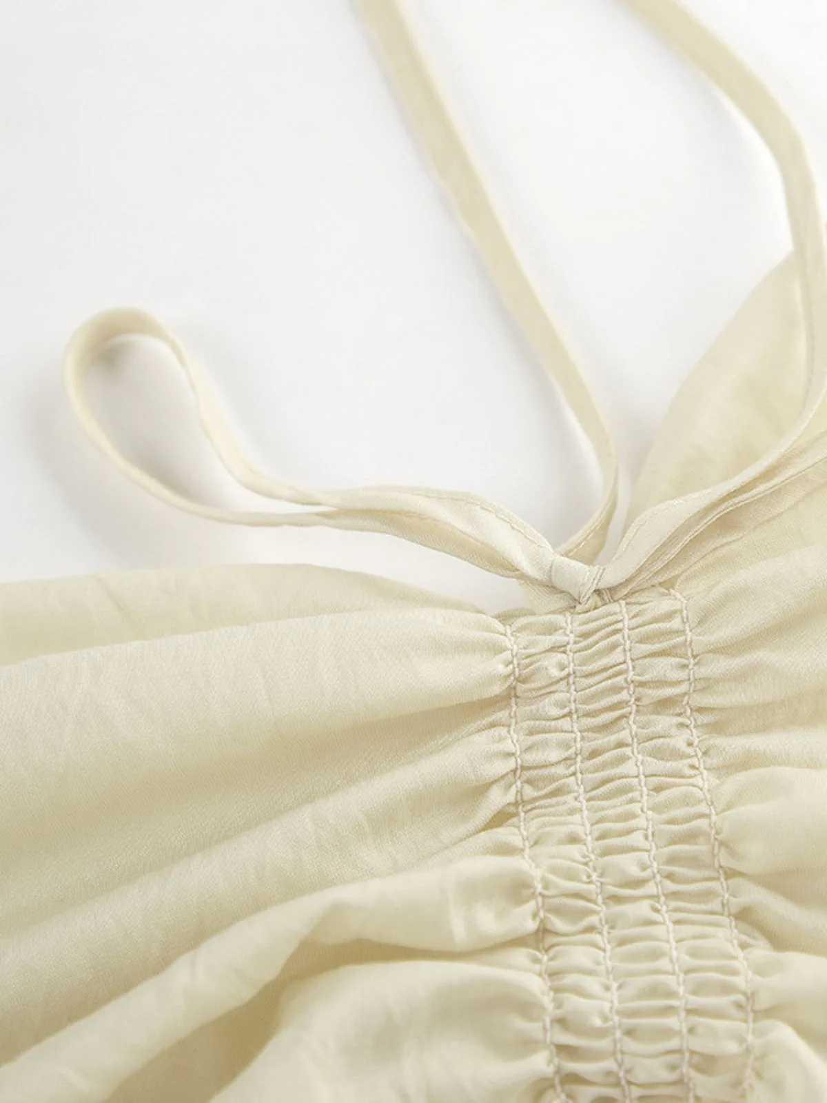 2PCS Beige 1940s Ruffle Lace-up Cardigan & Shorts Set - Image 8