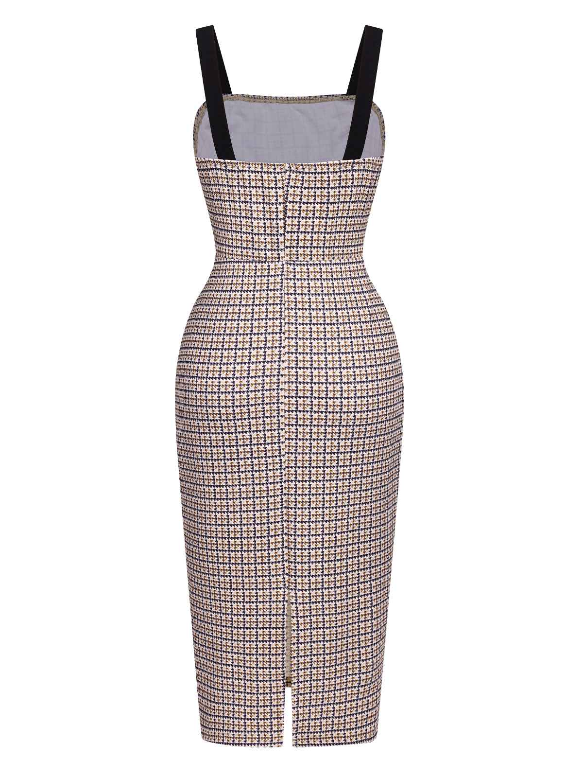 2PCS Beige 1960s Knitted Straps Pencil Dress & Short Coat - Image 8