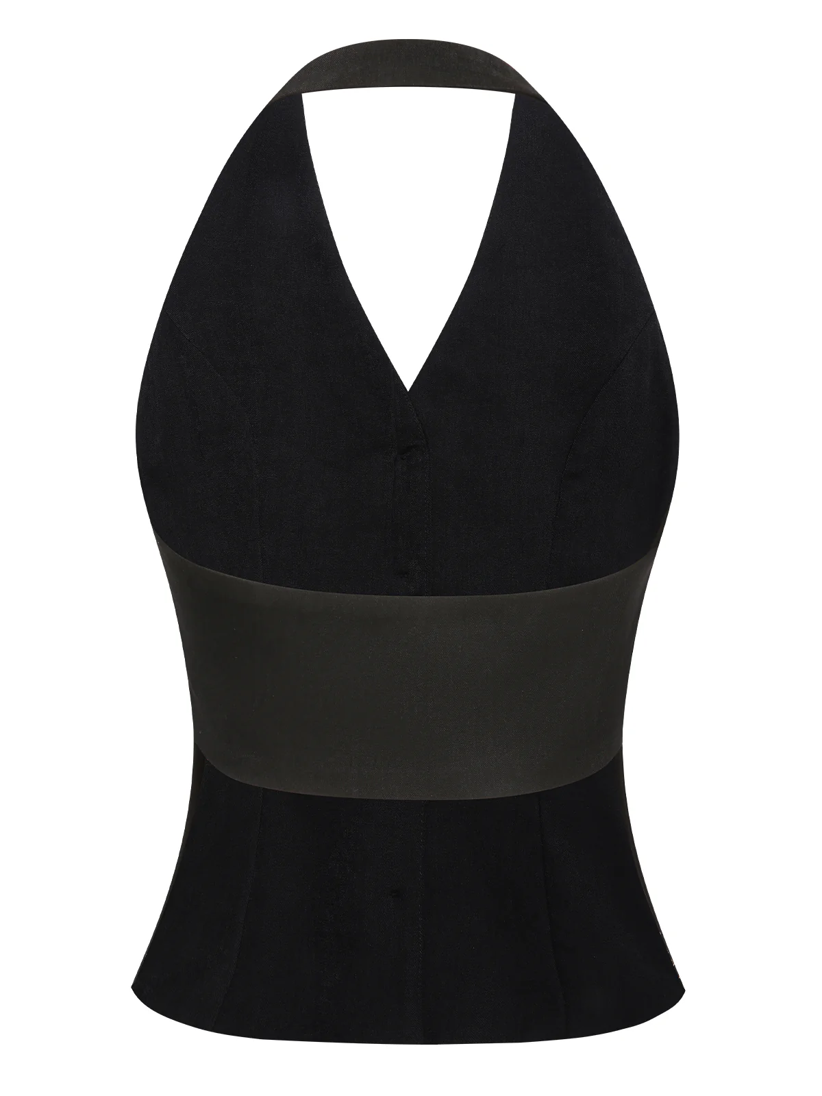 2PCS Black 1930s Halter Vest Top & Wide Leg Pants - Image 7