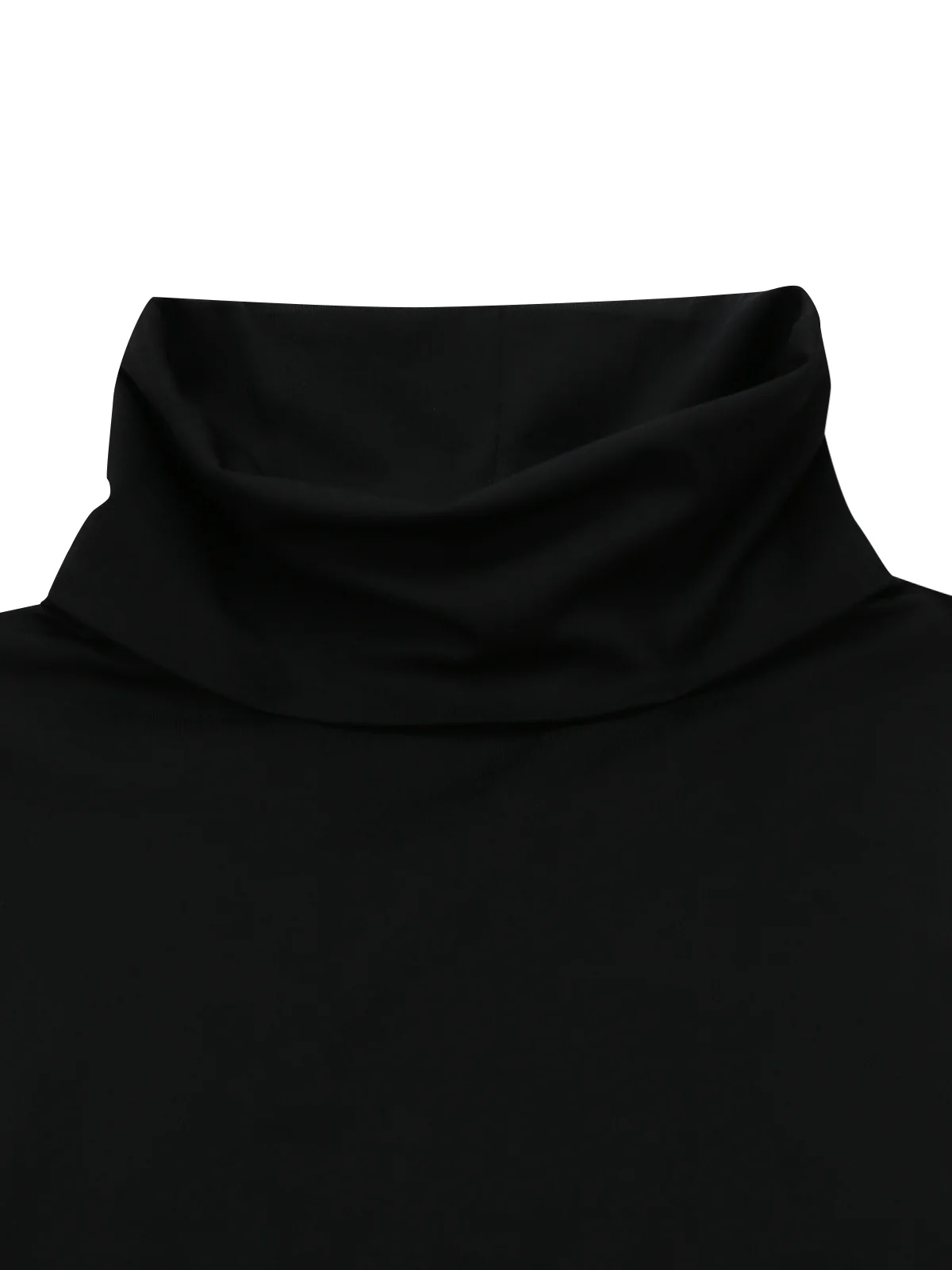 2PCS Black 1930s Turtleneck Top & Floral Skirt - Image 4