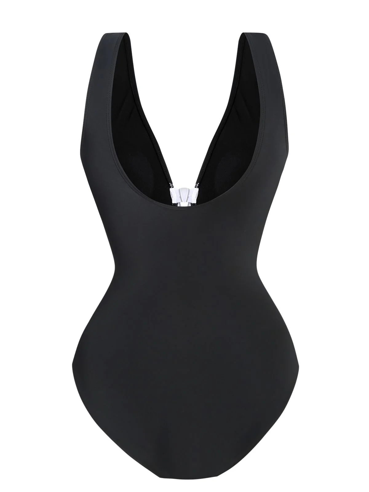 2PCS Black 1940s Bow One-Piece Swimsuit & Swim Skirt - Image 2