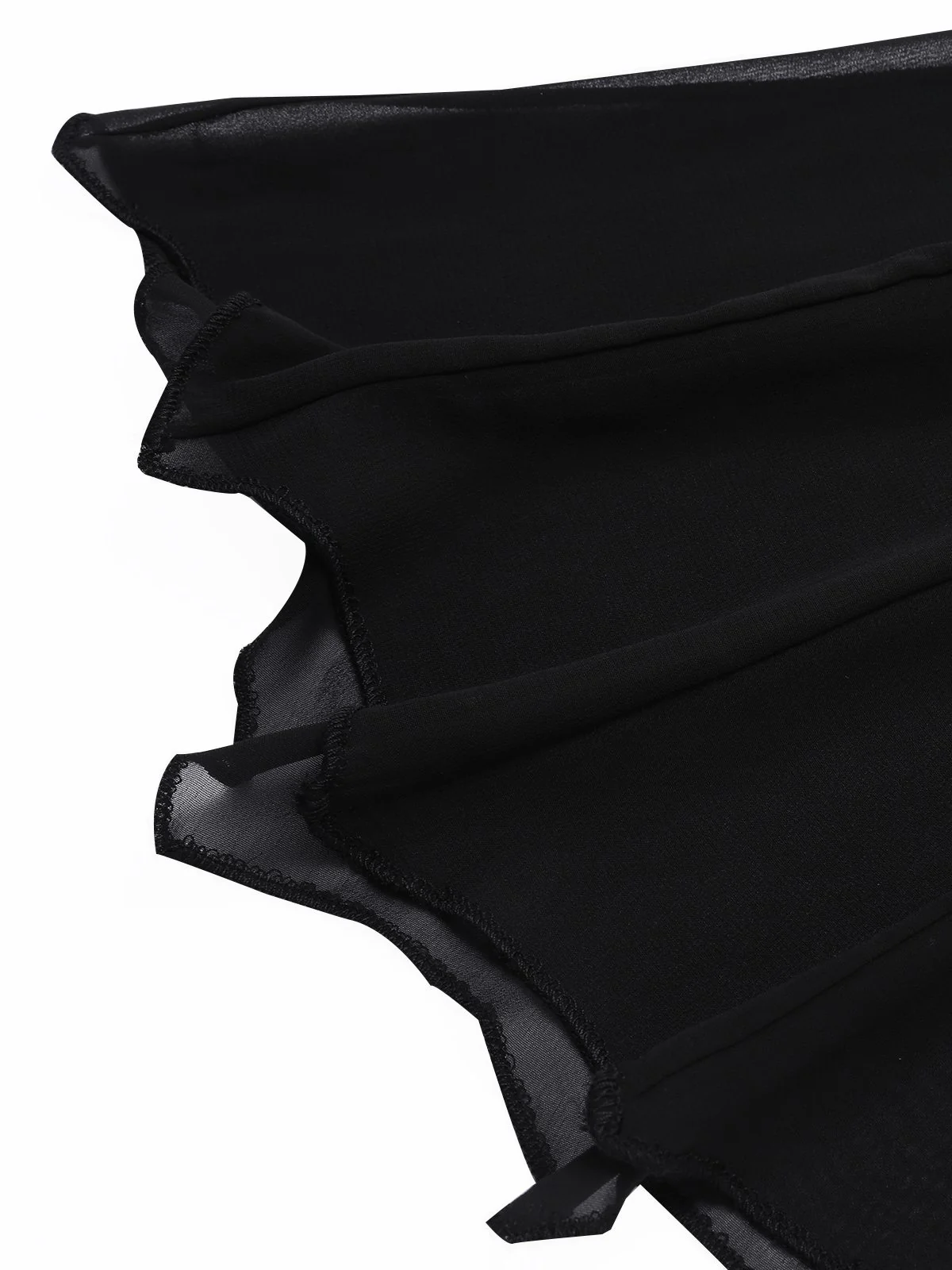 2PCS Black 1950s Halloween Bat Mesh Dress & Sheer Cape - Image 10