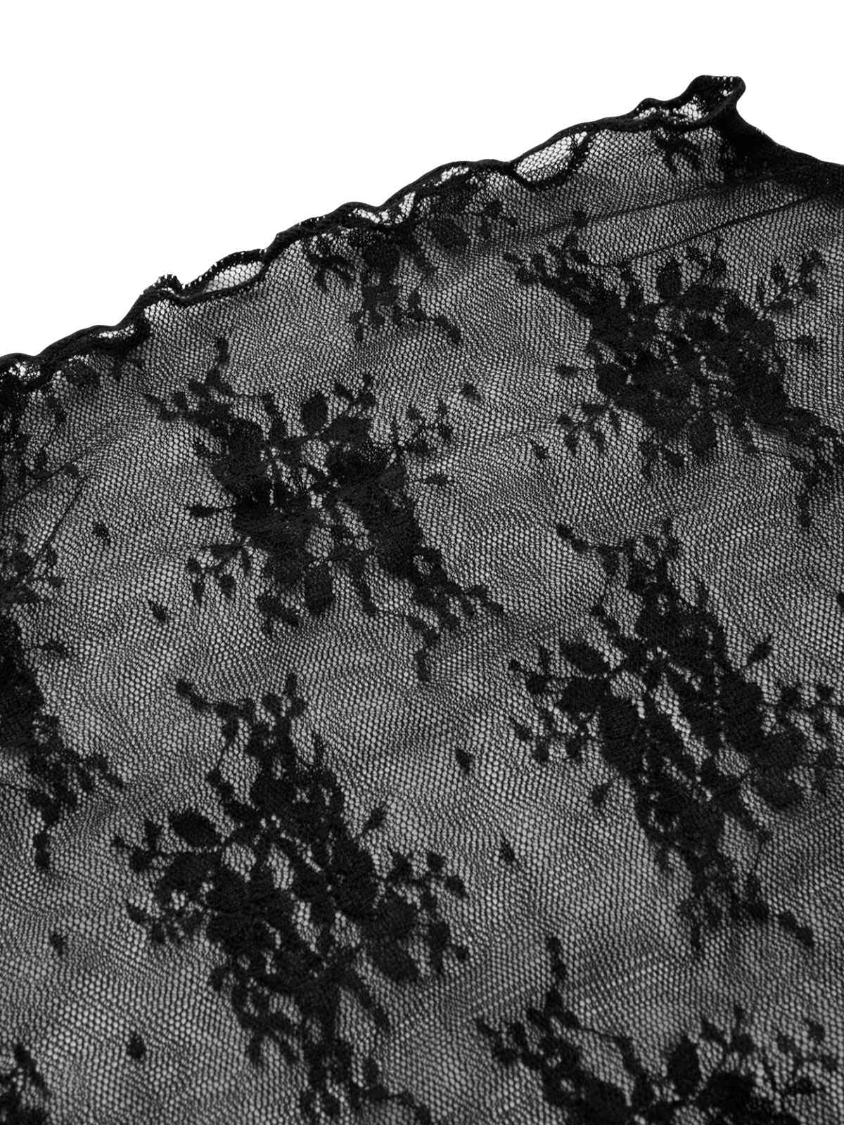 2PCS Black 1950s Mesh Top & Velvet Jumpsuit - Image 6