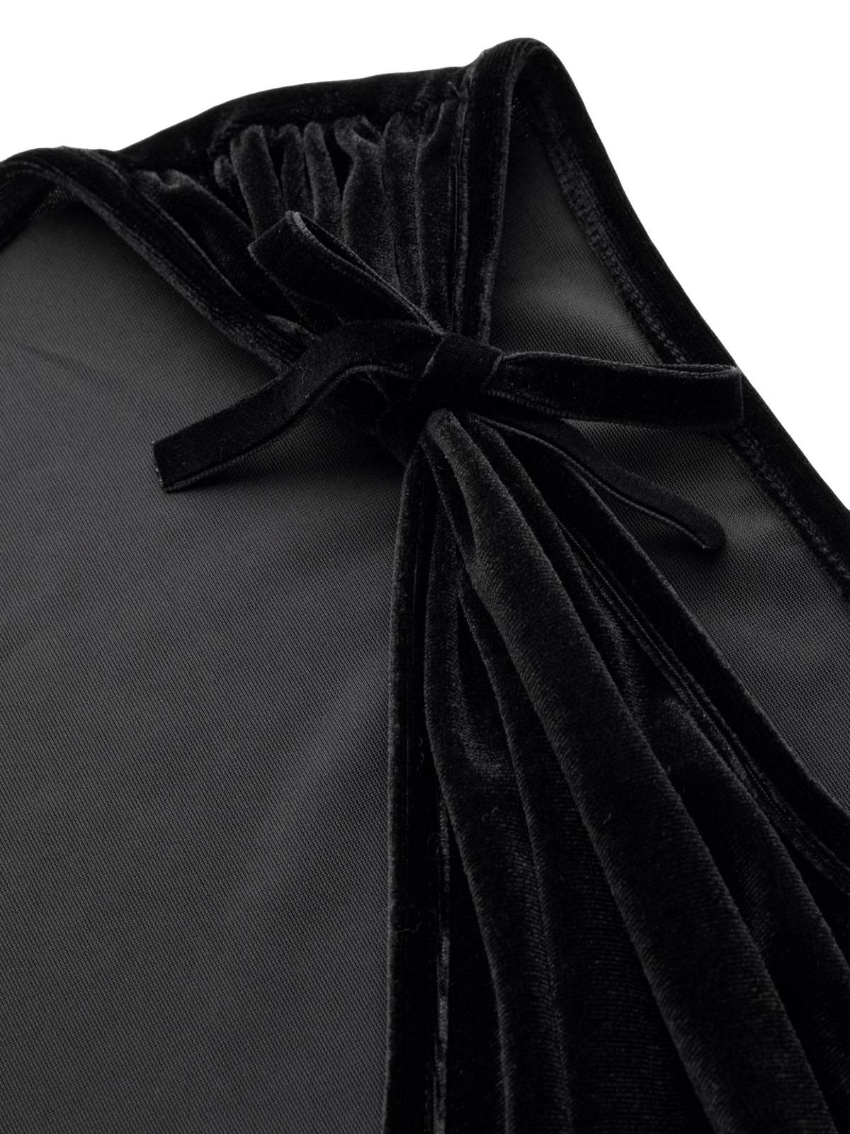 2PCS Black 1950s Mesh Top & Velvet Jumpsuit - Image 8