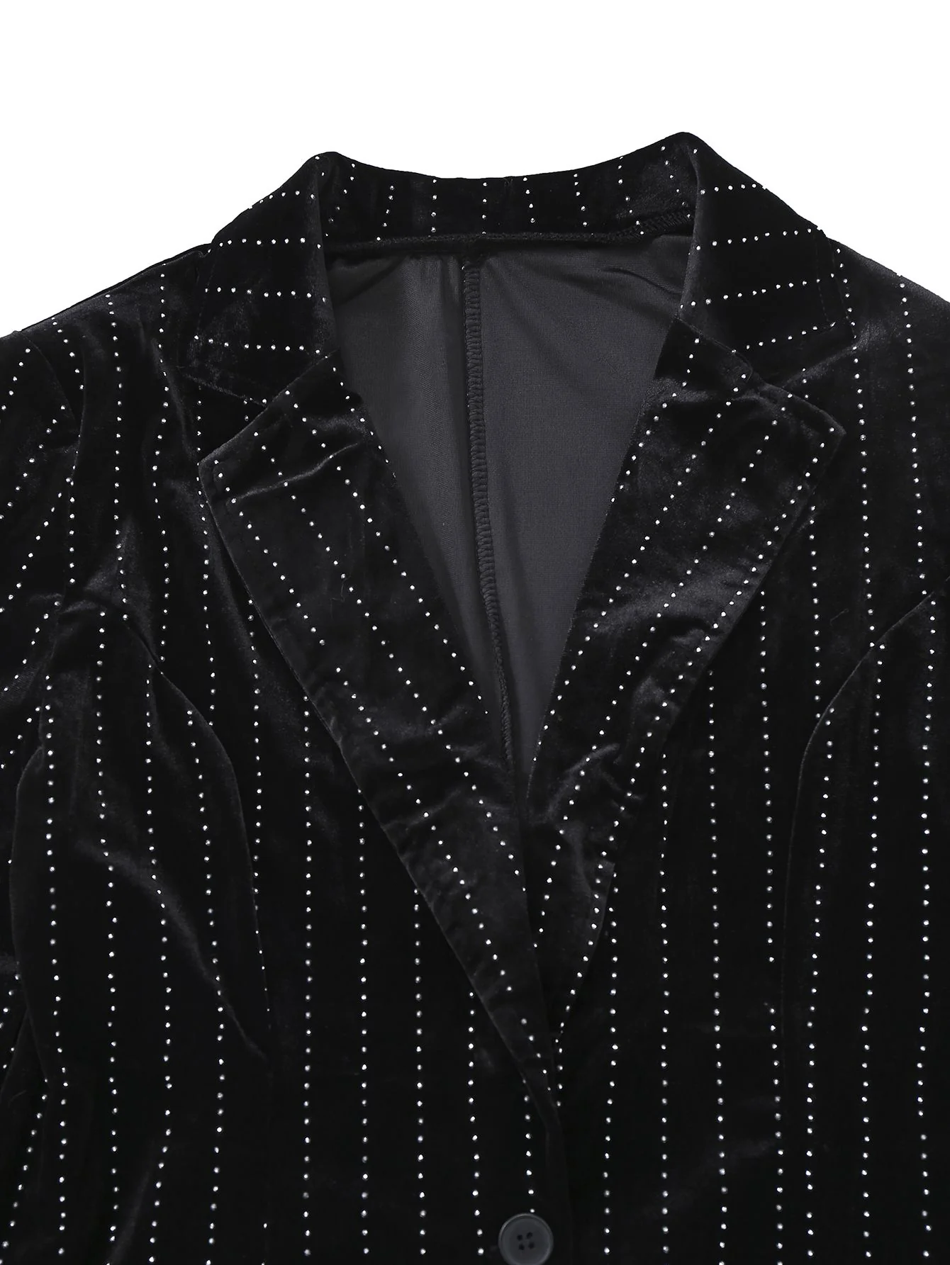 2PCS Black 1960s Velvet Sequin Blazer & Pants Set - Image 5