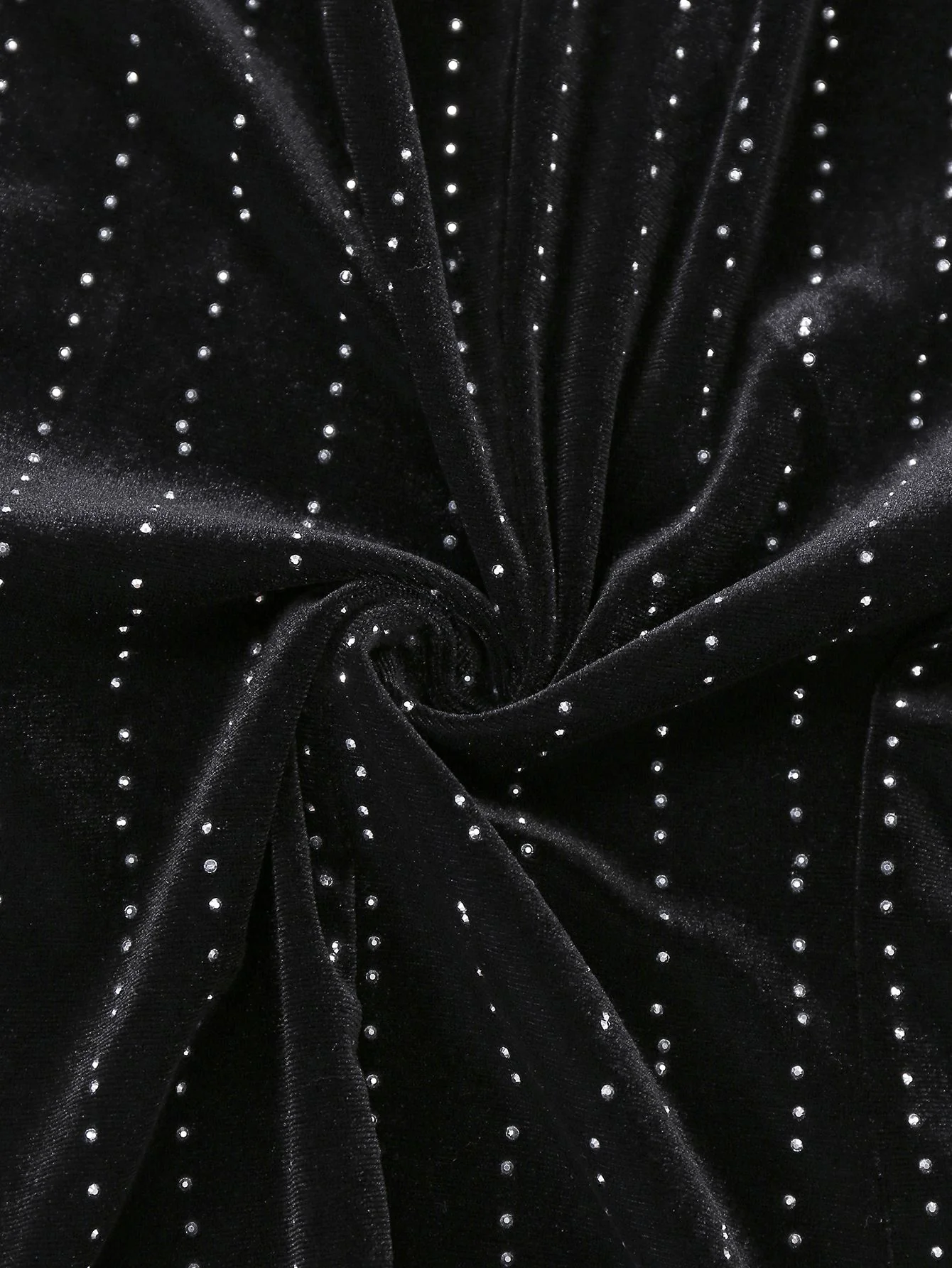 2PCS Black 1960s Velvet Sequin Blazer & Pants Set - Image 6