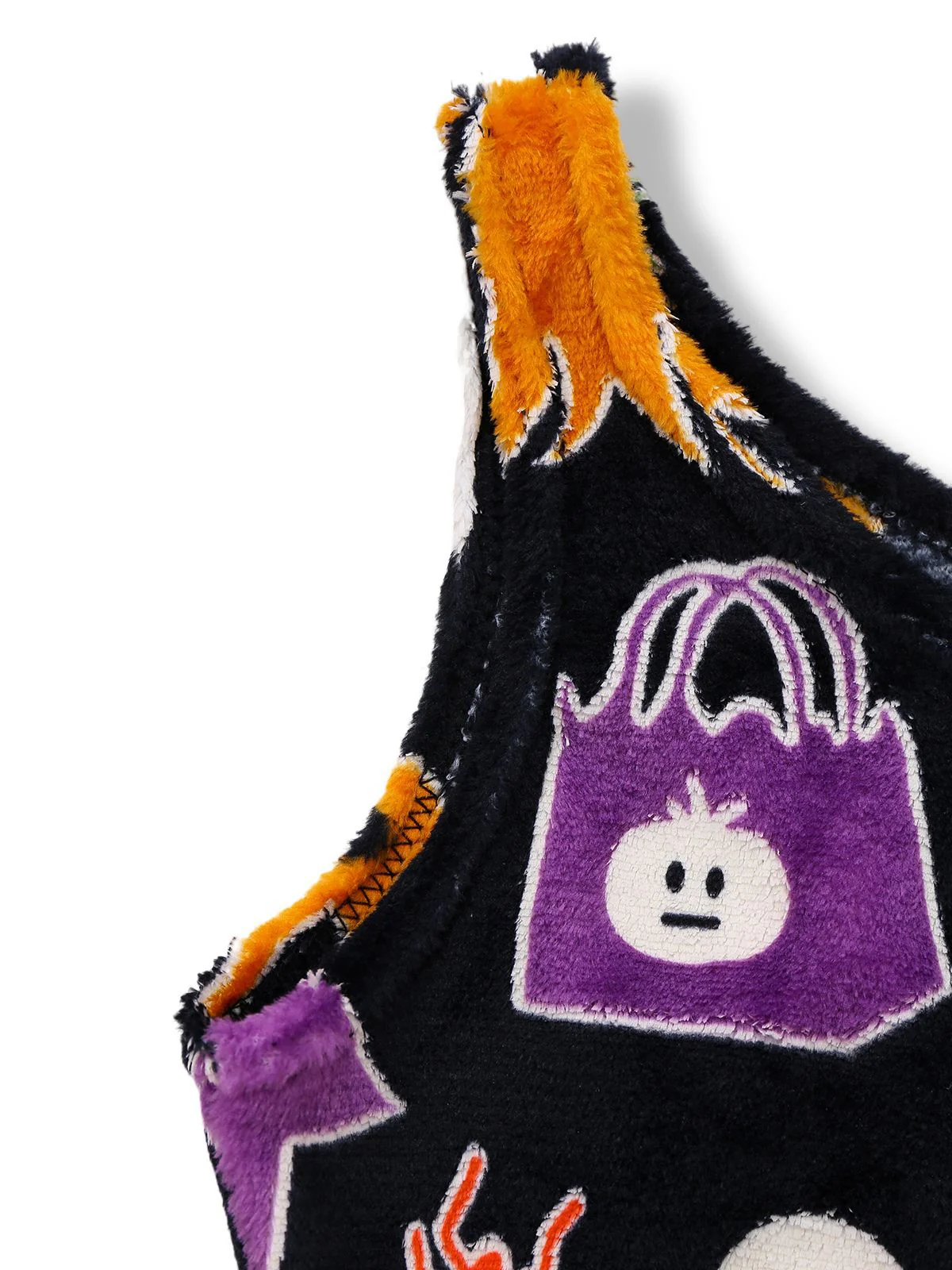 2PCS Black 1970s Glowing Halloween Ghost Flannel Pajama Set - Image 5