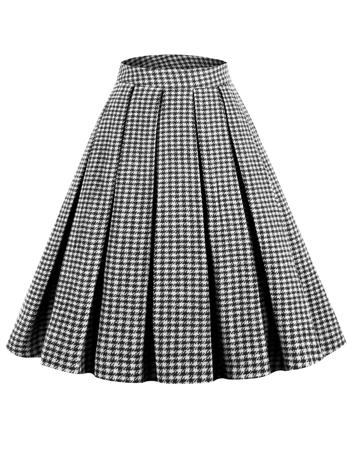 2PCS Black Retro Plaid Blazer & Panel Skirt - Image 7