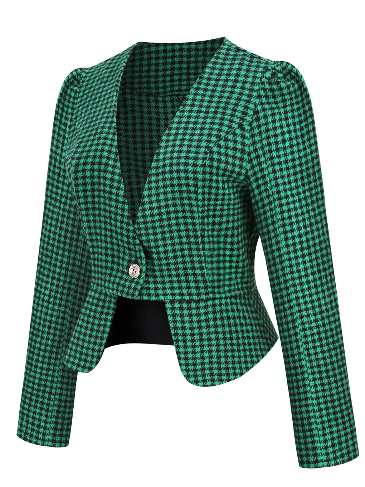 2PCS Black Retro Plaid Blazer & Panel Skirt - Image 18