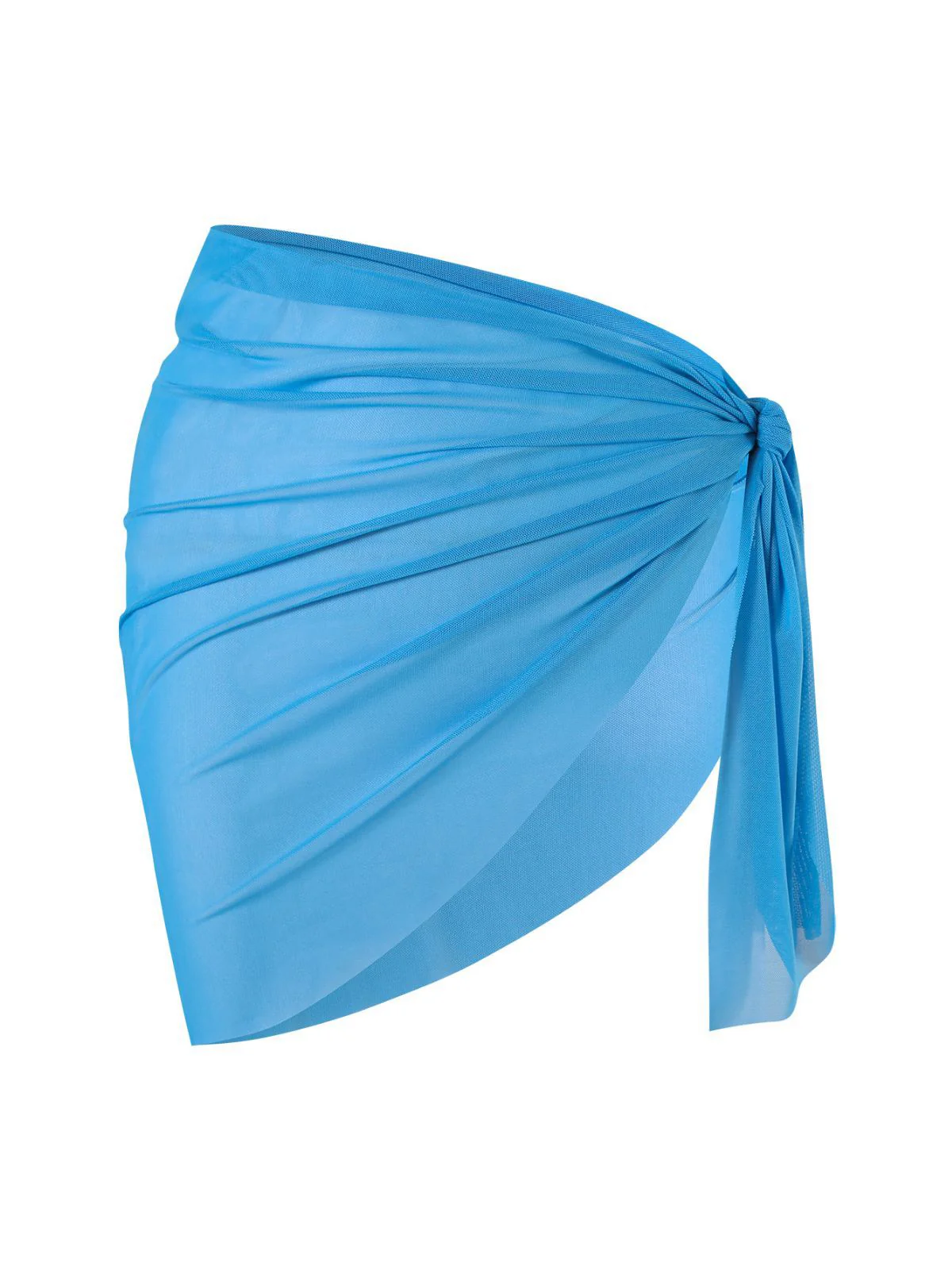 2PCS Blue 1950s Solid Starfish Bandeau Bikini Set & Cover Up - Image 5