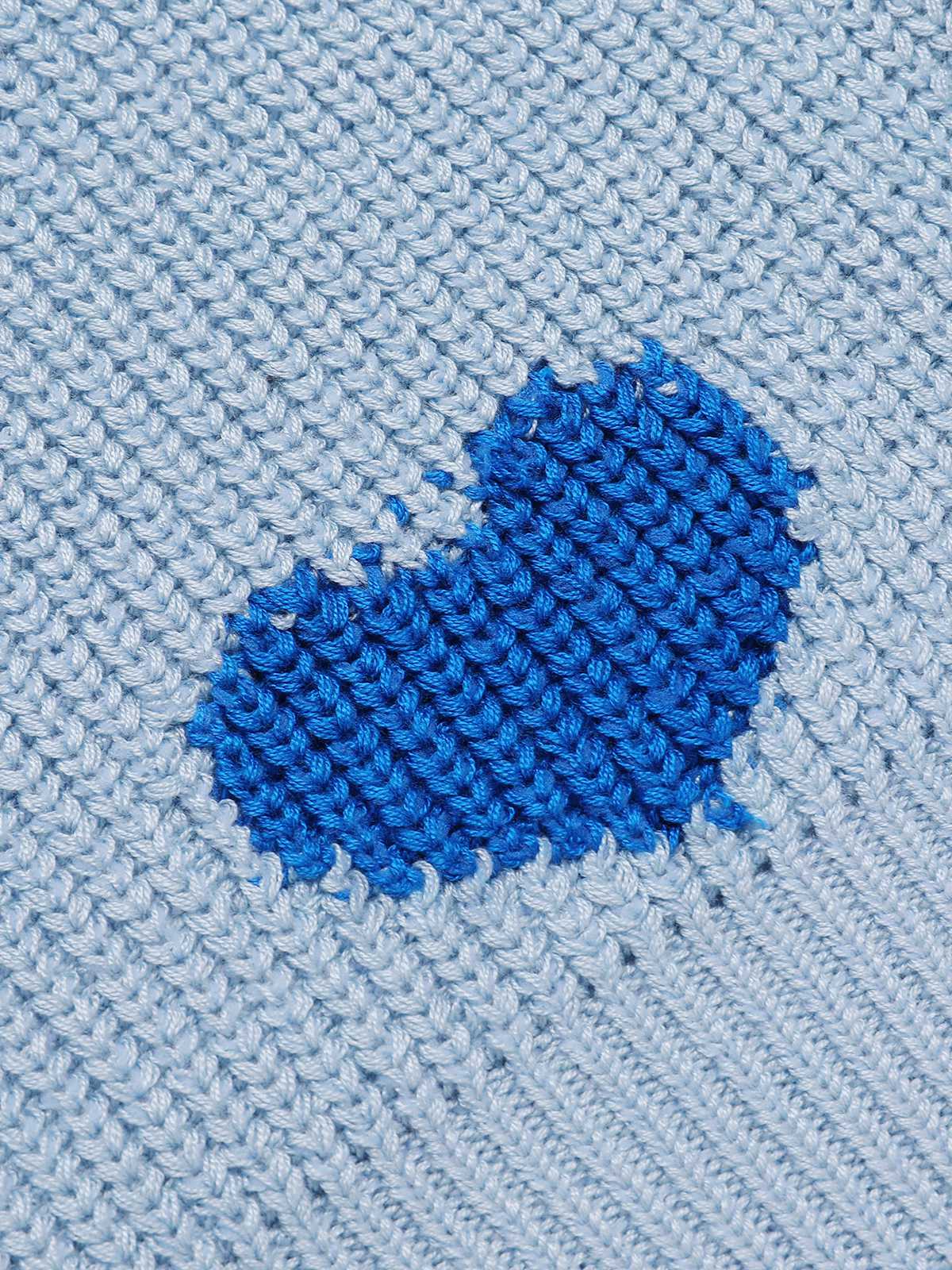 2PCS Blue 1960s Knitted Heart Cropped Top & Skirt - Image 6