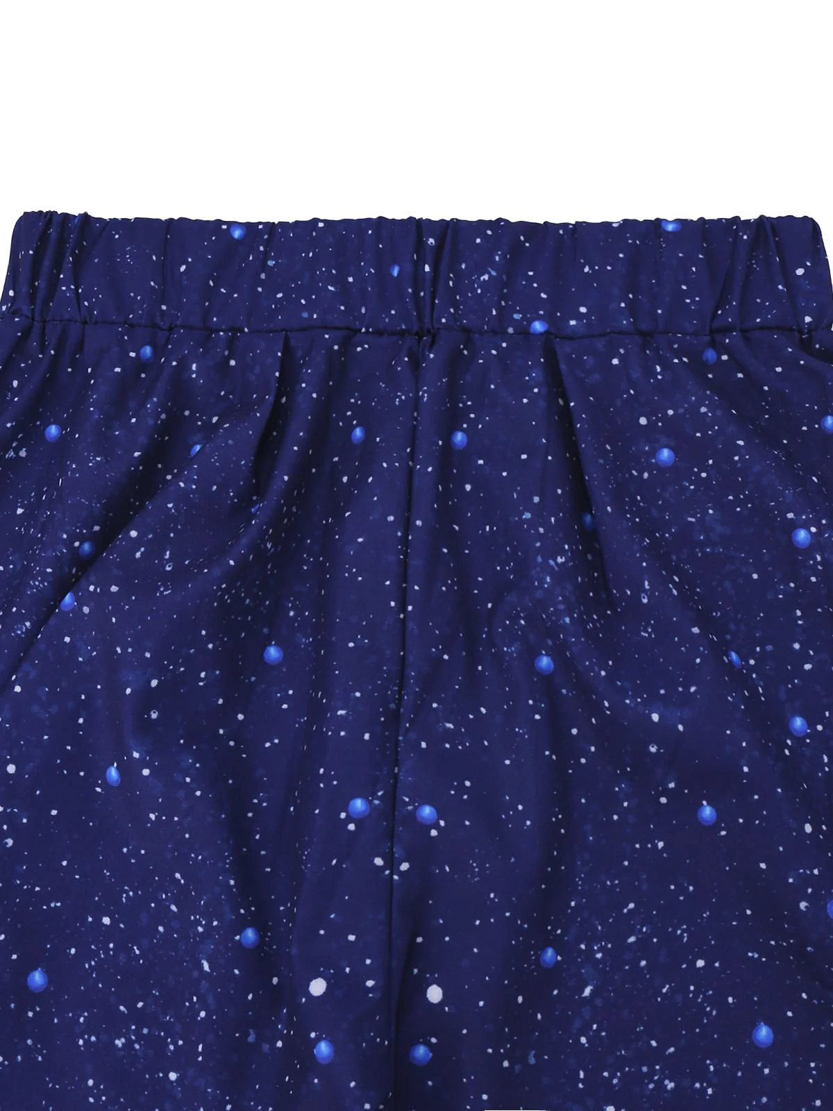 2PCS Blue 1970s Gradient Glitter Top & Pants Set - Image 6