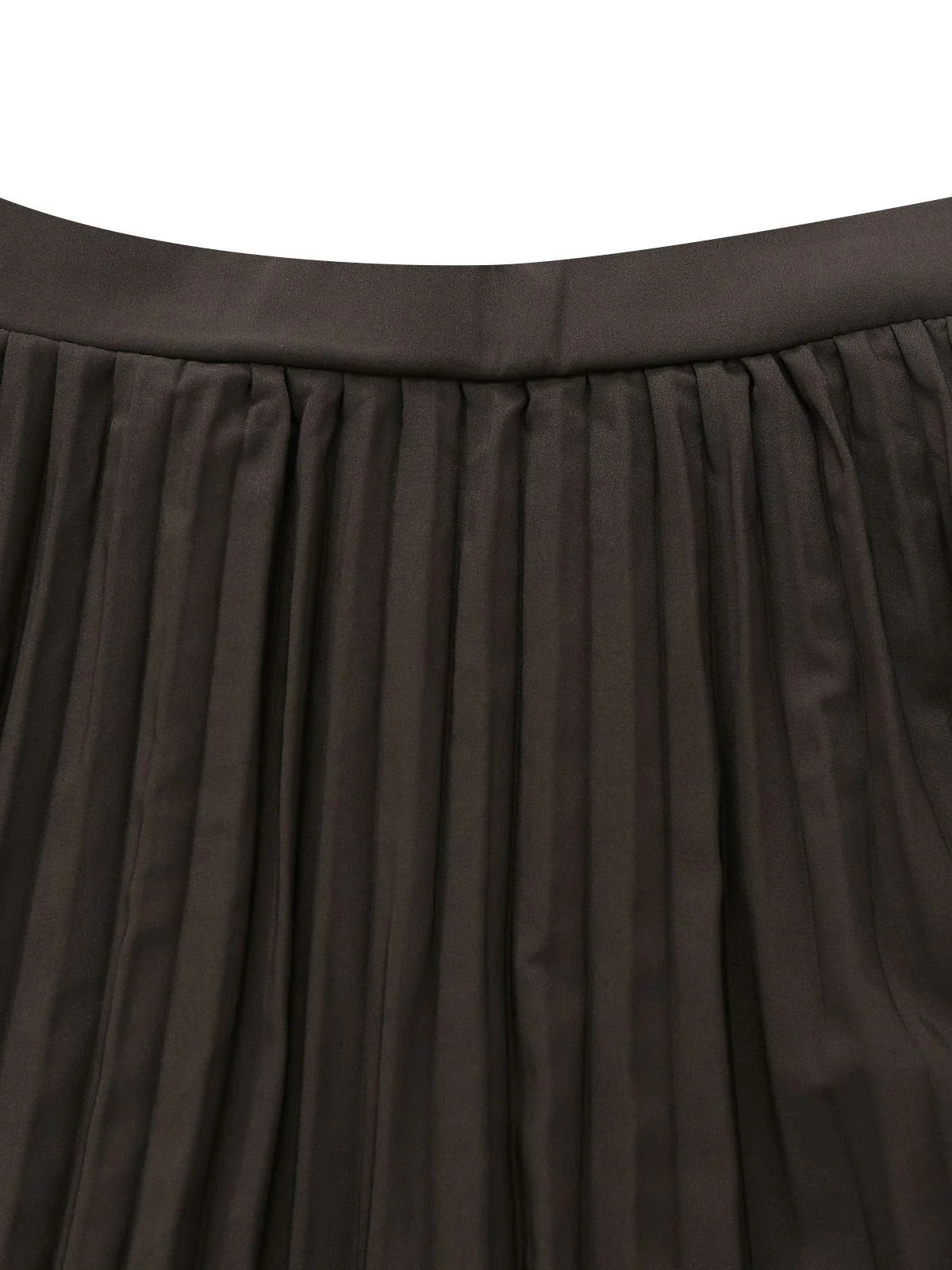 2PCS Brown 1940s Sleeveless Vest & Pleated Midi Skirt - Image 5