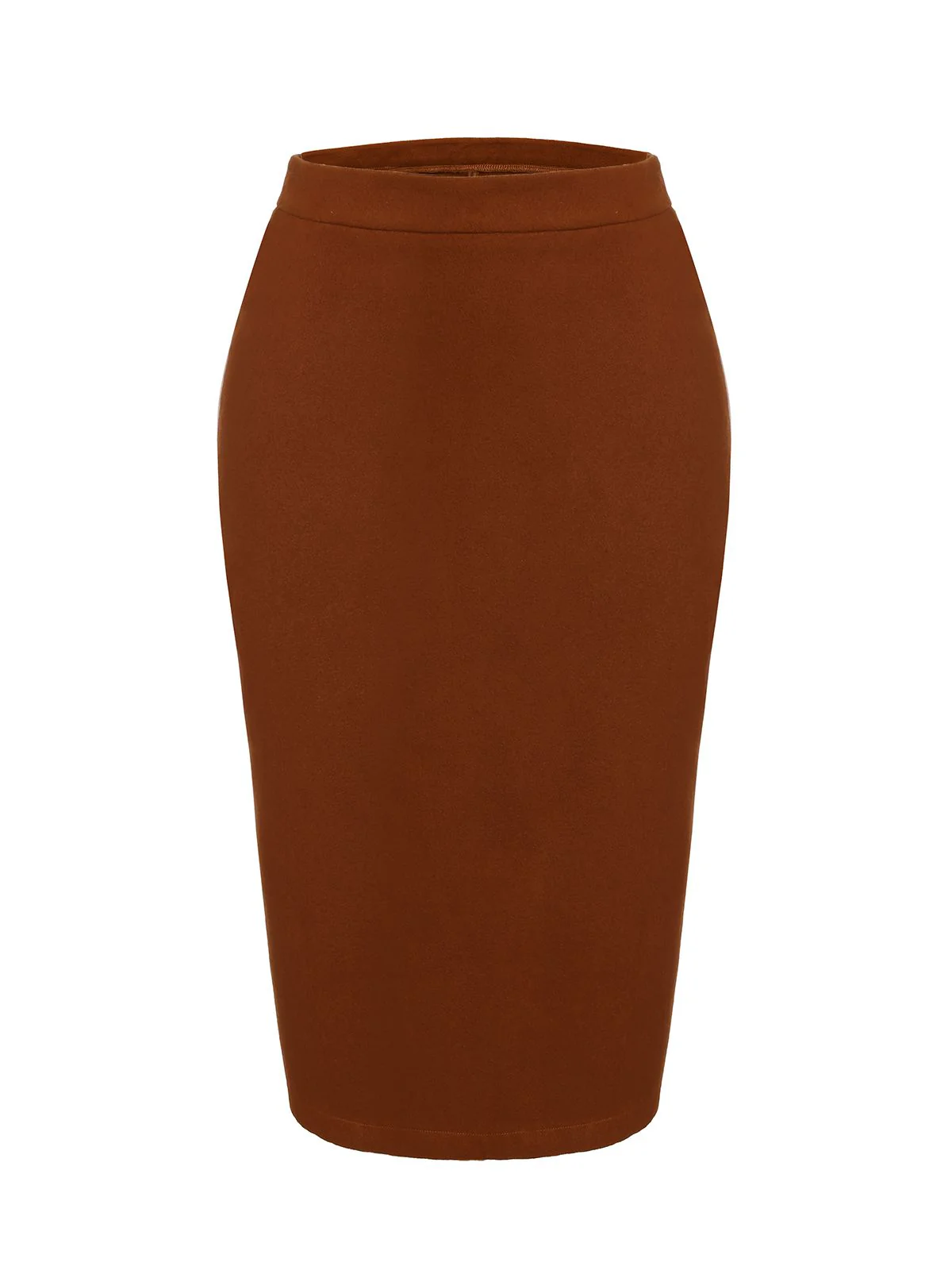 2PCS Brown 1960s Button Top & Pencil Skirt - Image 6