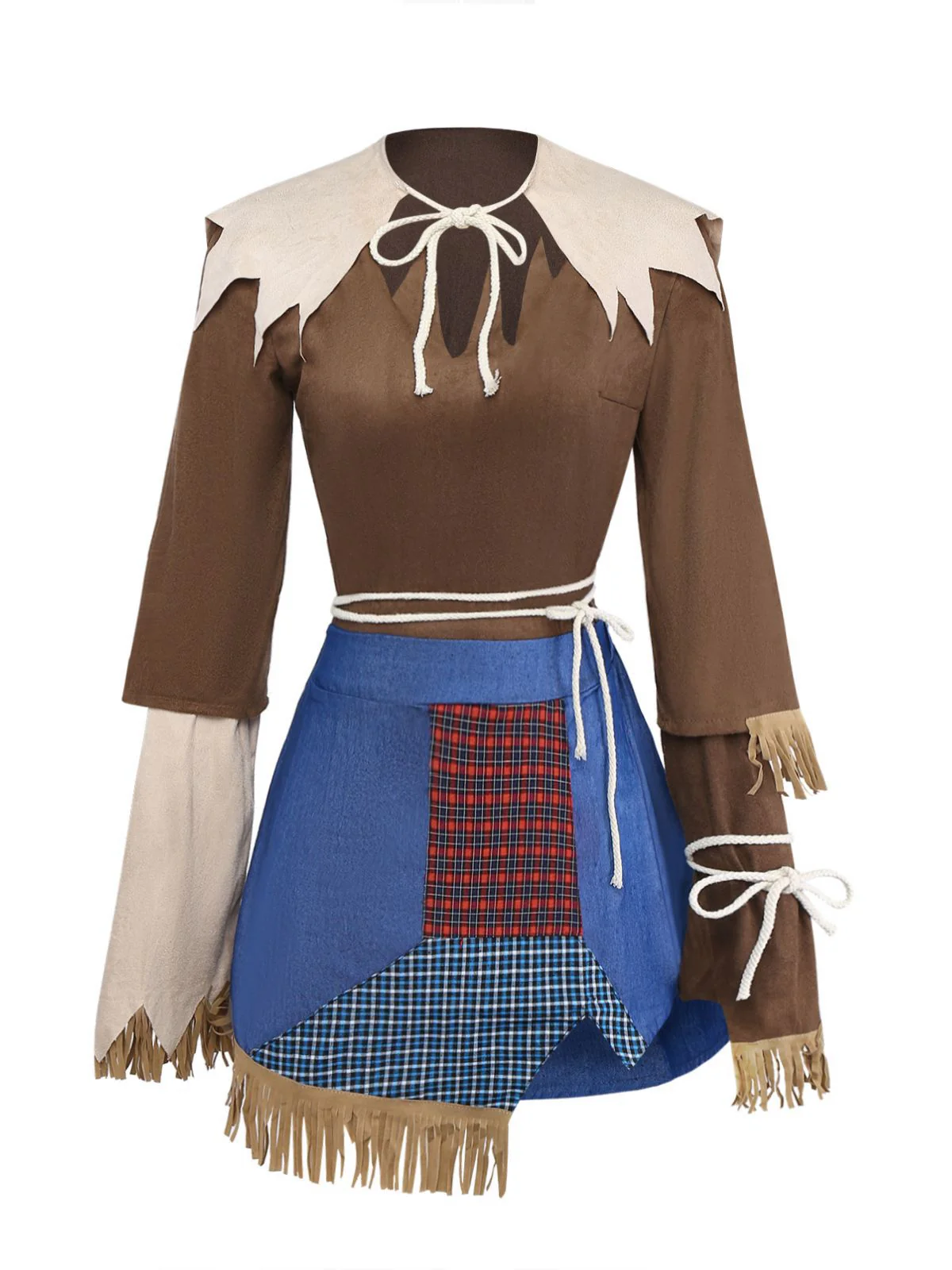 2PCS Brown 1960s Halloween Scarecrow Set - Image 2
