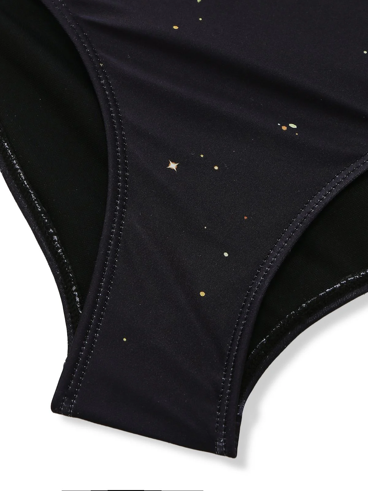 2PCS Gold 1980s Sequined 3D Floral Swimsuit & Cover-Up - Image 10
