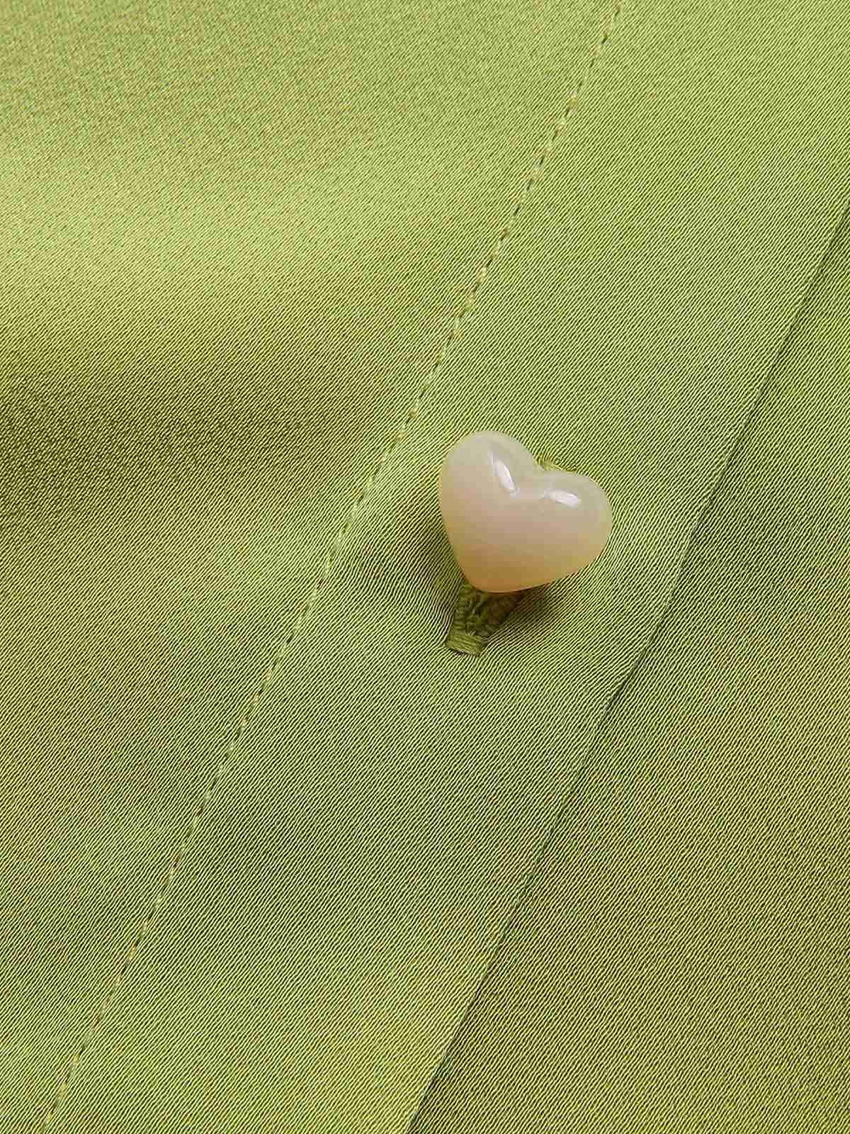 2PCS Green 1940s Buttons Shirt & Polka Dots Skirt - Image 9