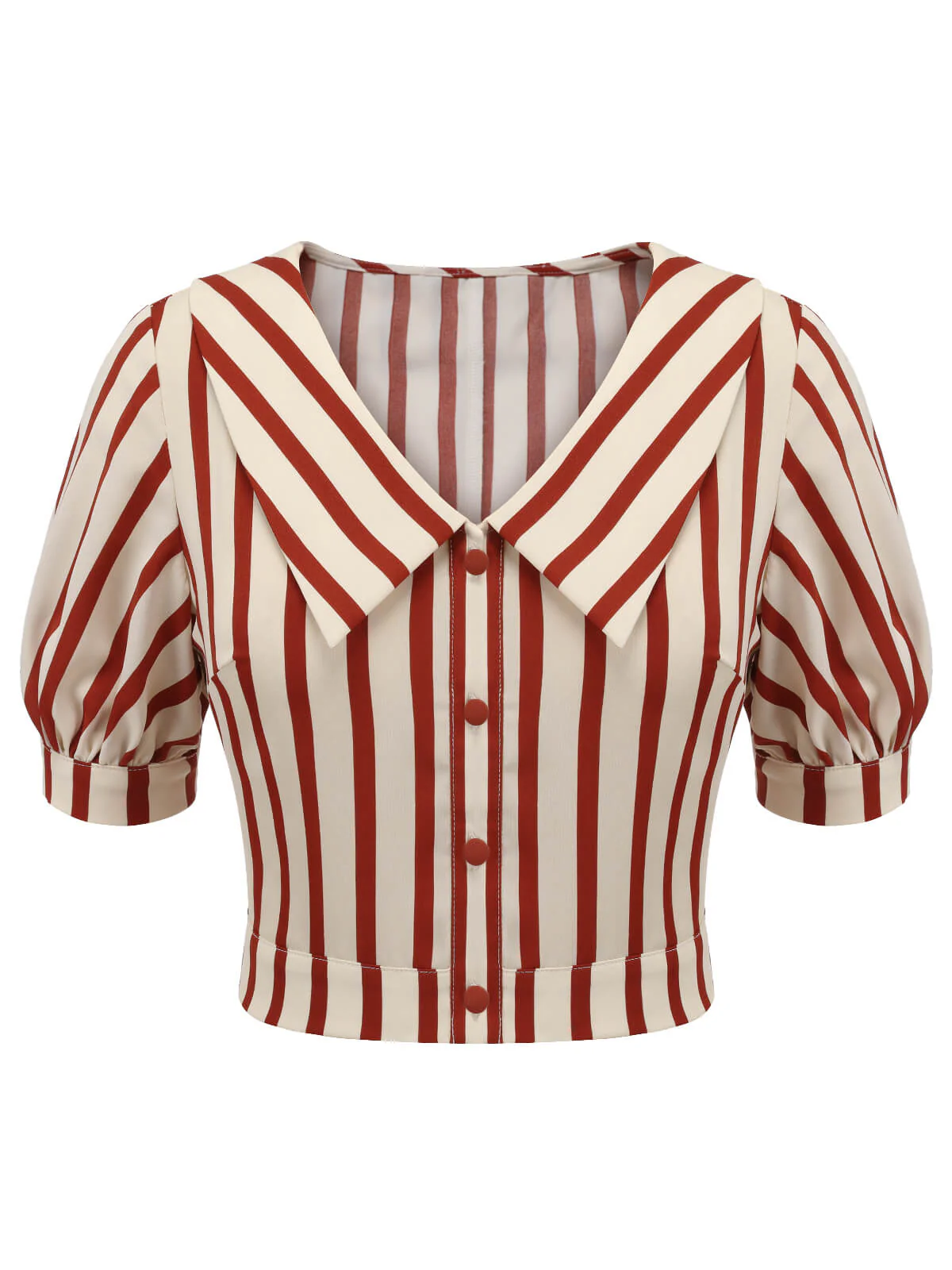 2PCS Green 1950s Striped Blouse & Pleated Skirt - Image 7