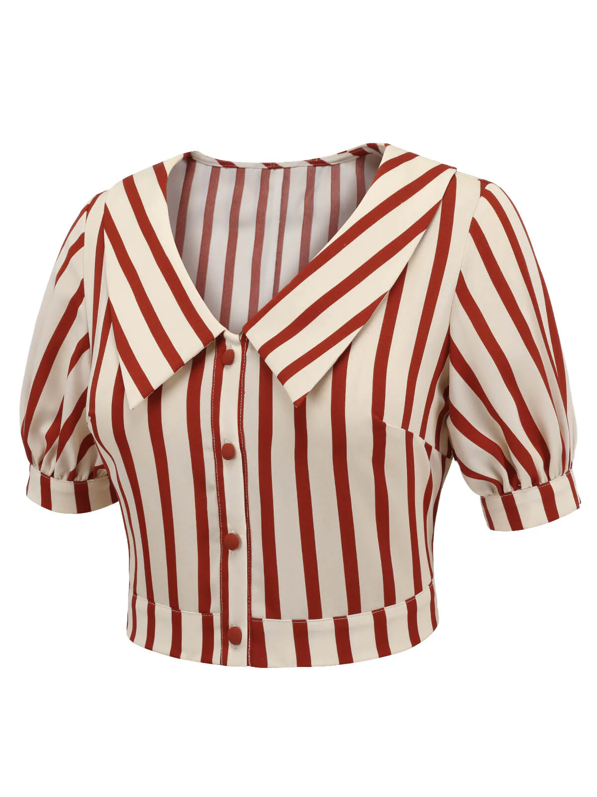 2PCS Green 1950s Striped Blouse & Pleated Skirt - Image 8